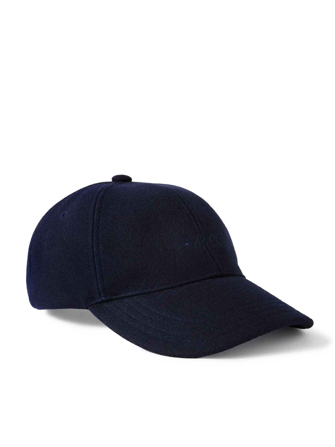 Apc Charlie Logo-embroidered Wool-blend Baseball Cap In Blue