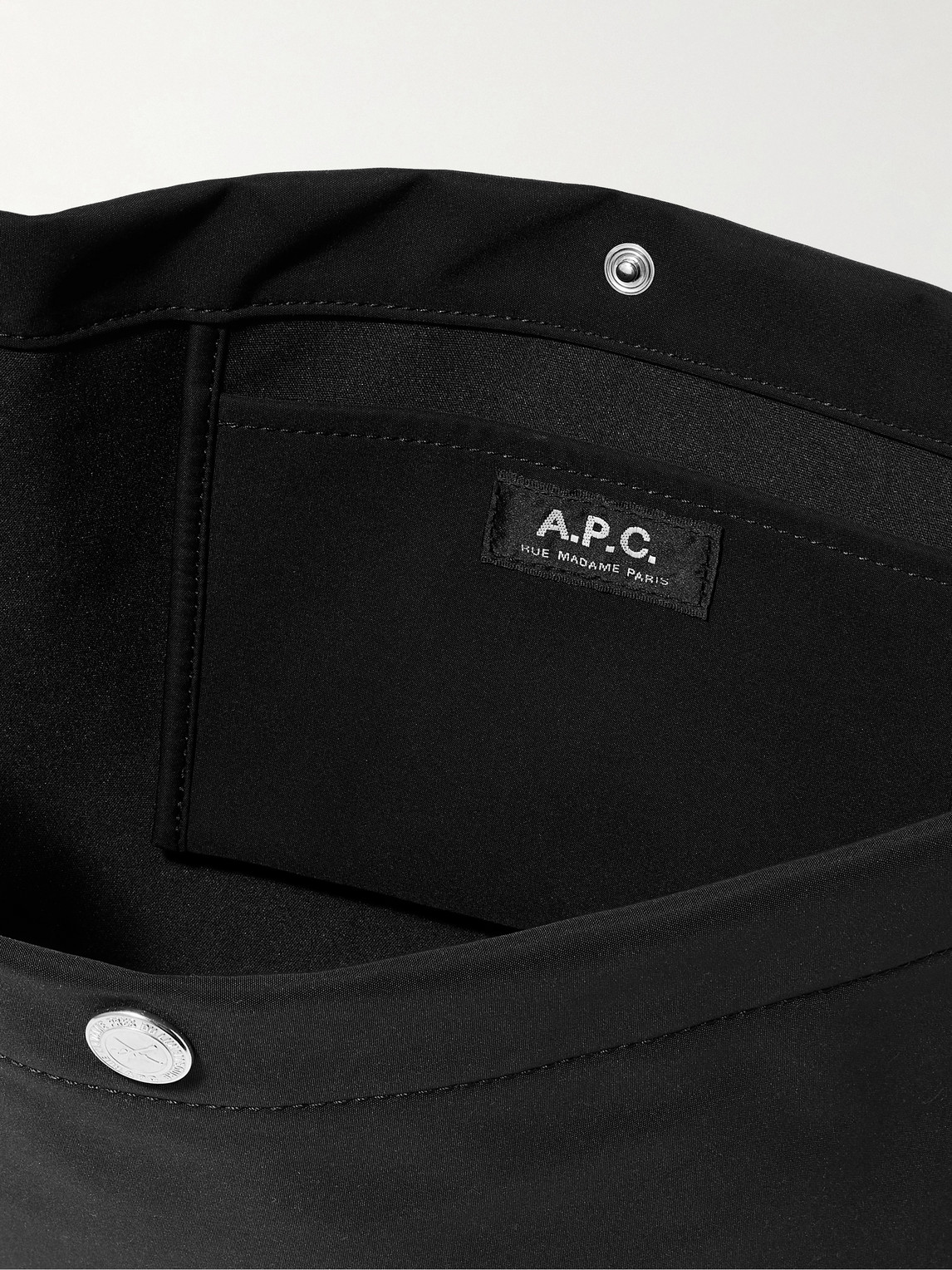 Apc Journal Small Logo-print Recycled-nylon Messenger Bag In Black