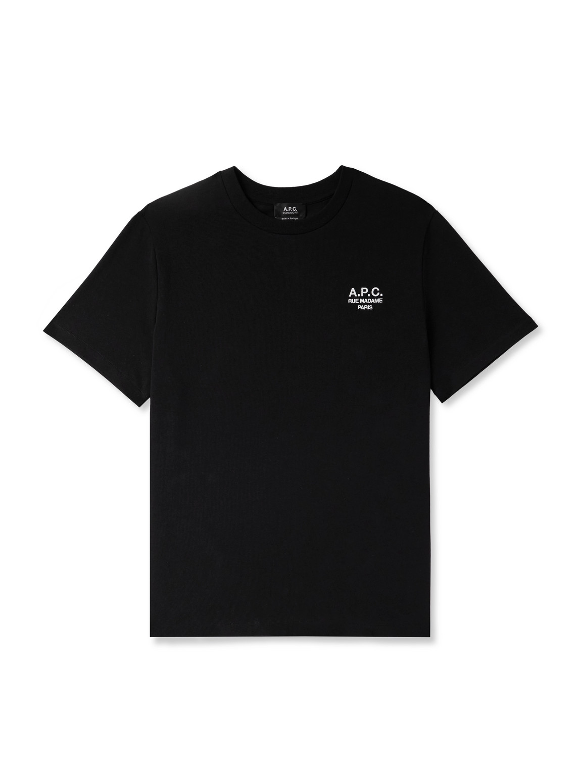 Apc A.p.c. Raymond T Shirt With Embroidered Logo In Black