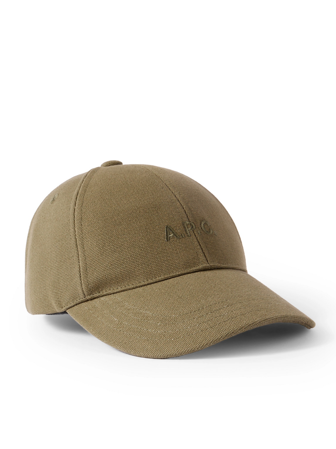 Apc Charlie Logo-embroidered Cotton-blend Canvas Baseball Cap In Green