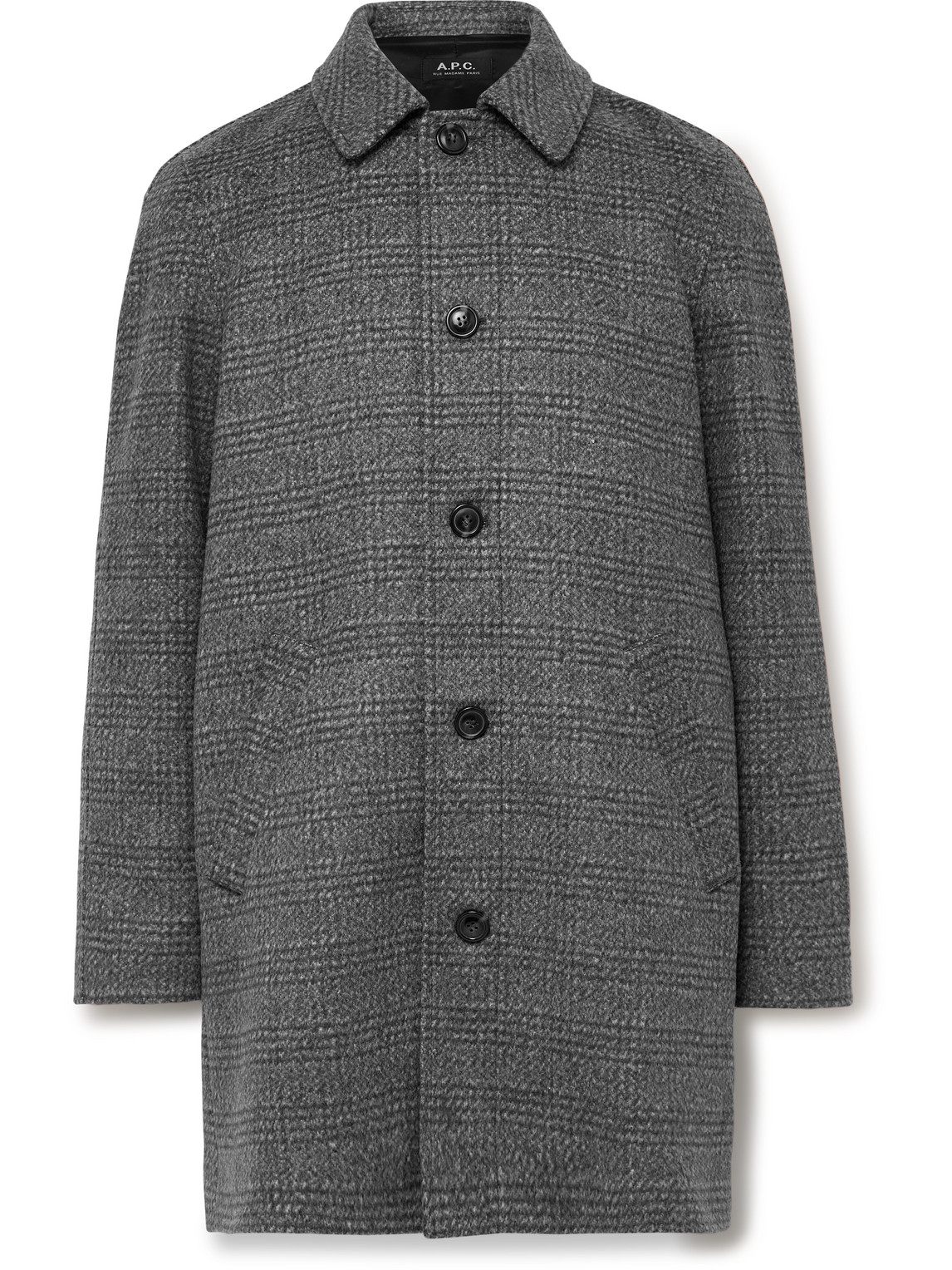 APC PETE CHECKED WOOL-BLEND COAT