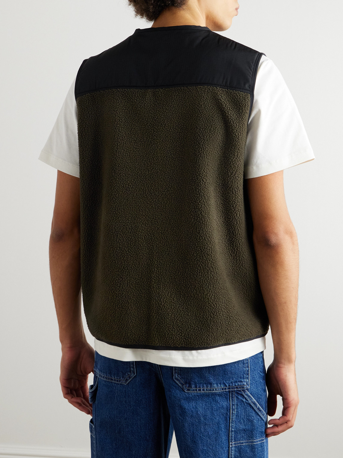 APC NATE RIPSTOP-TRIMMED FLEECE GILET