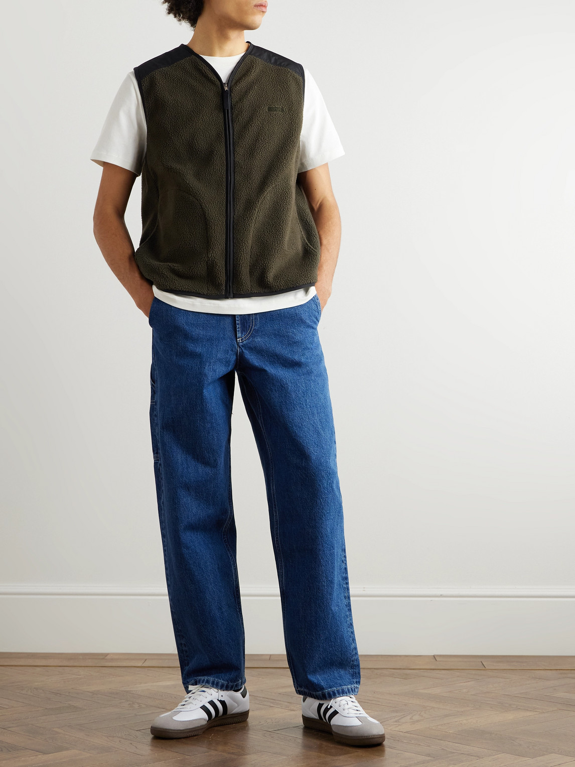 APC NATE RIPSTOP-TRIMMED FLEECE GILET
