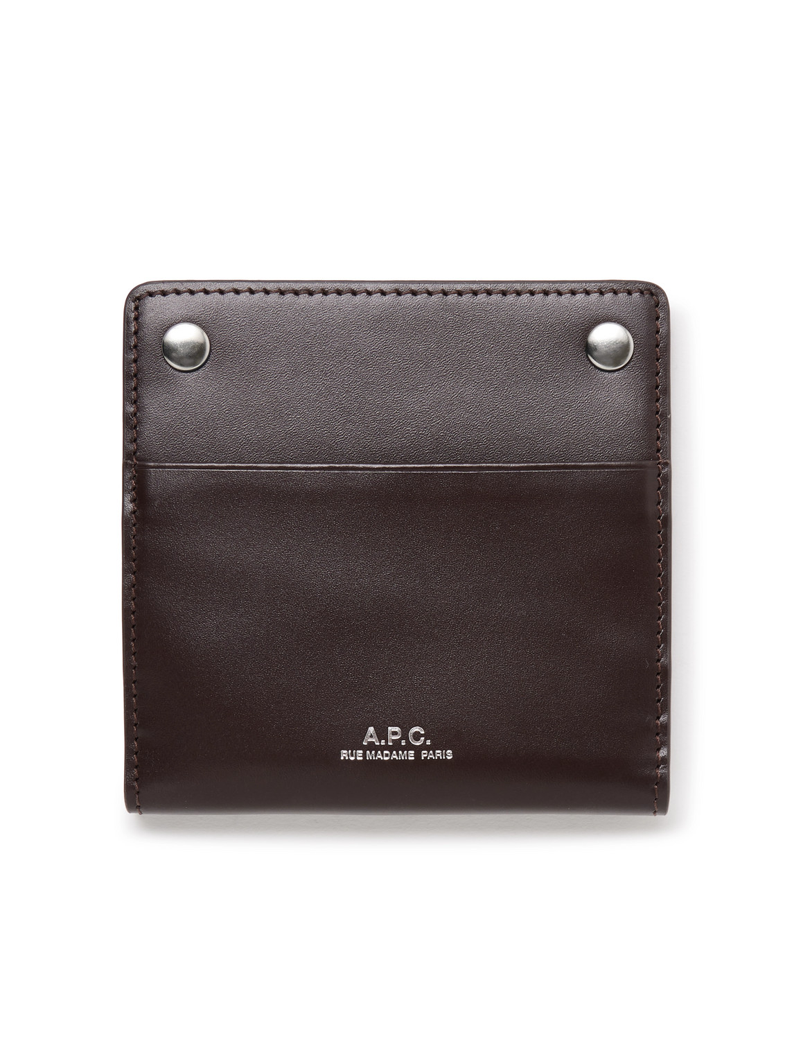 Apc Andre Leather Cardholder In Brown