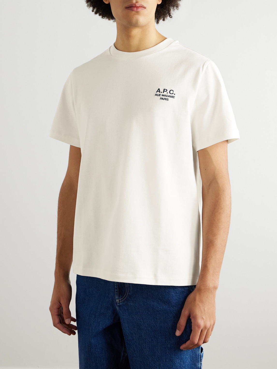 Apc A.p.c. Raymond T Shirt With Embroidered Logo In White