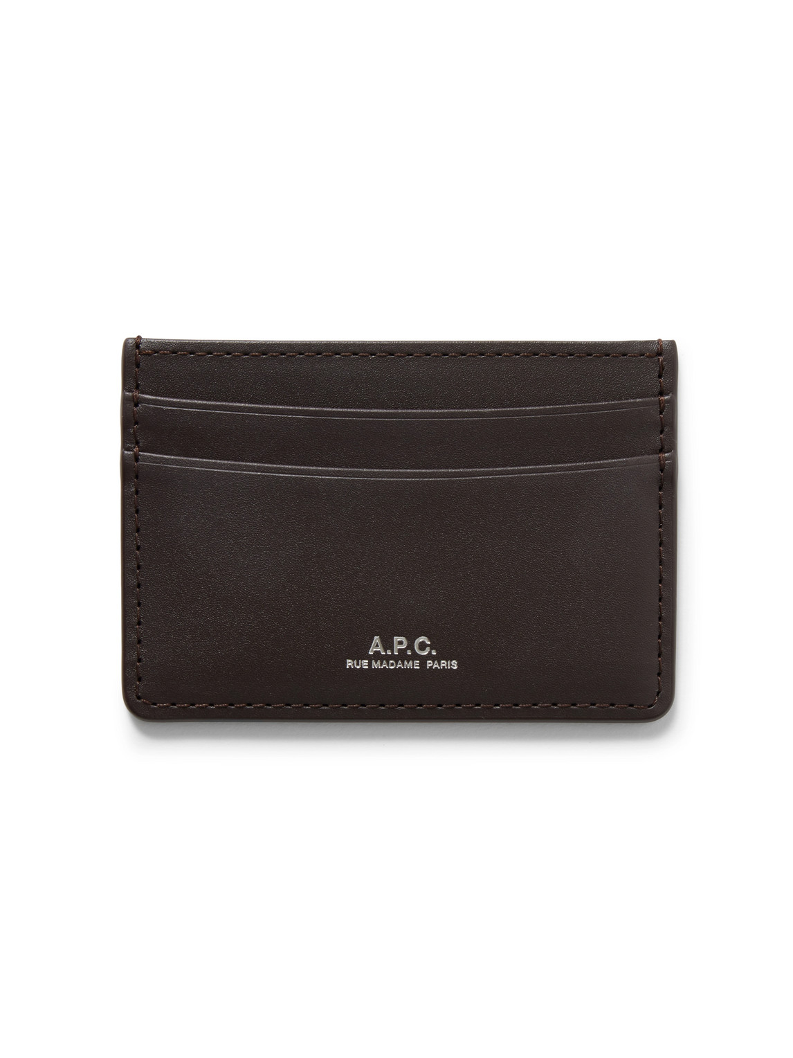 Apc Andre Leather Cardholder In Neutrals