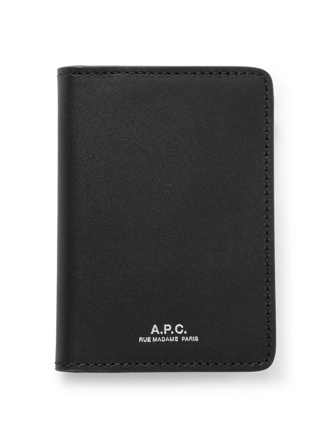 Apc Stefan Leather Cardholder In Black