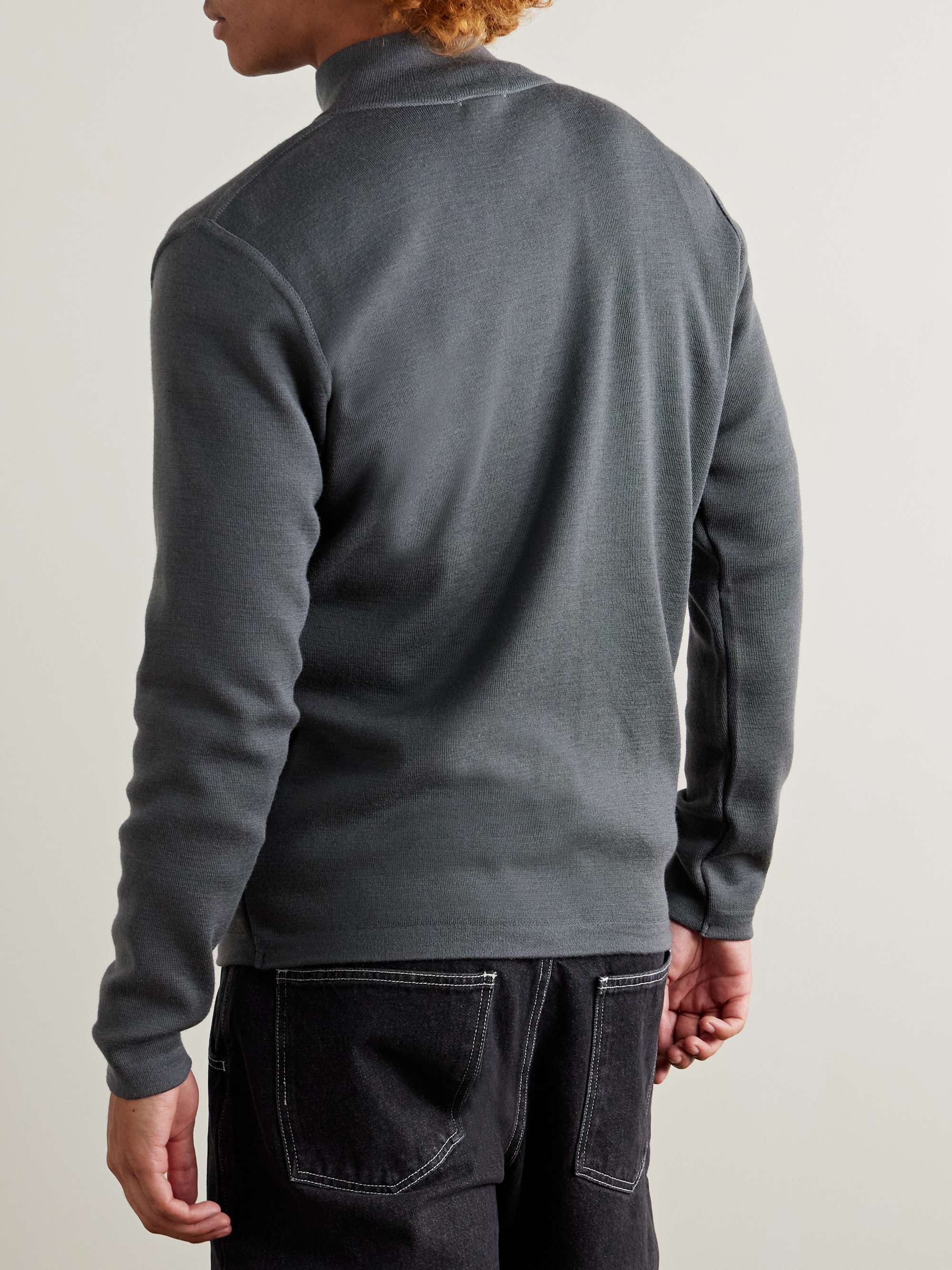 S.N.S. HERNING Naval Virgin Wool Zip-Up Cardigan