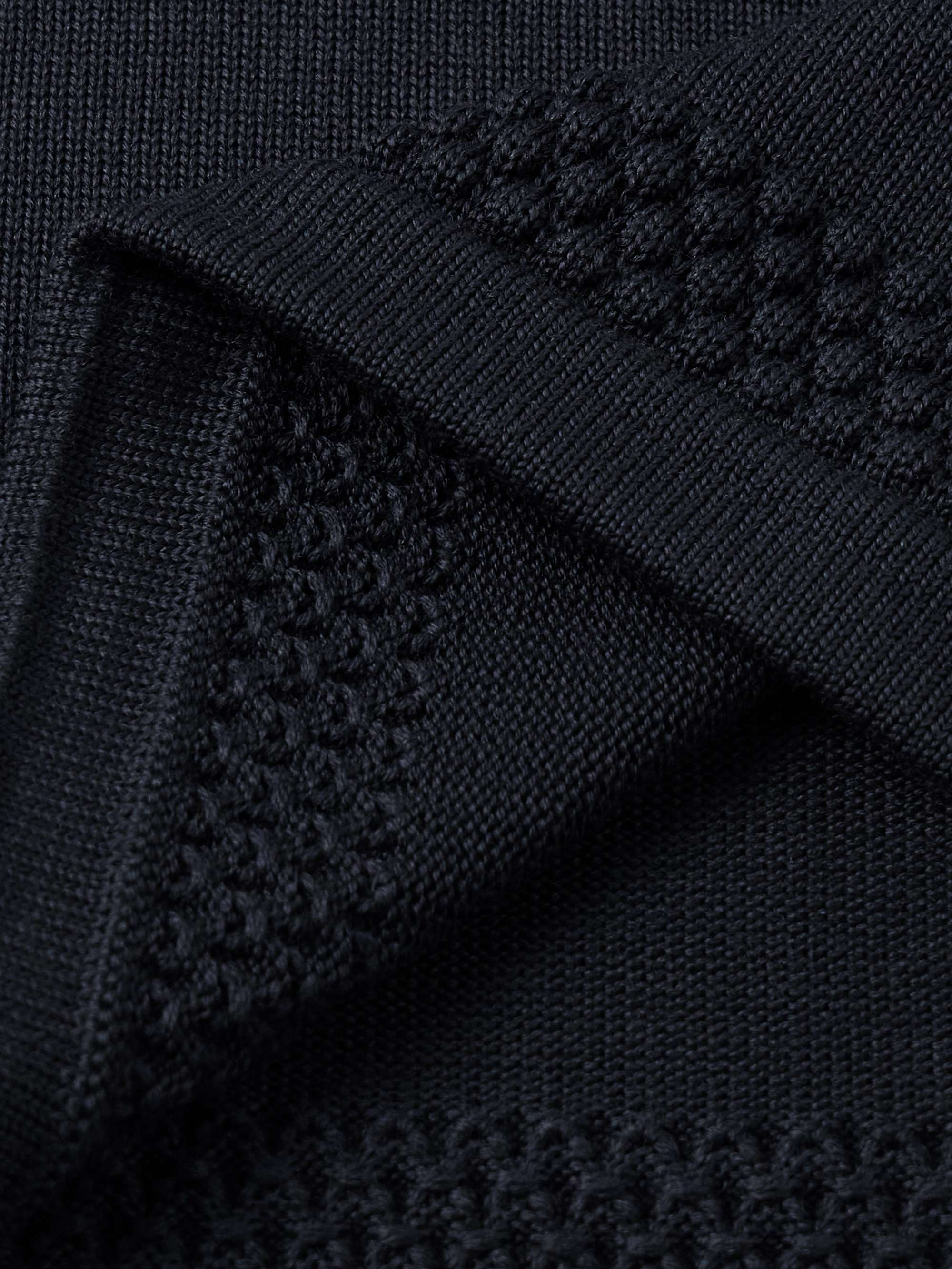 S.N.S. HERNING Pullover in lana vergine con mezza zip