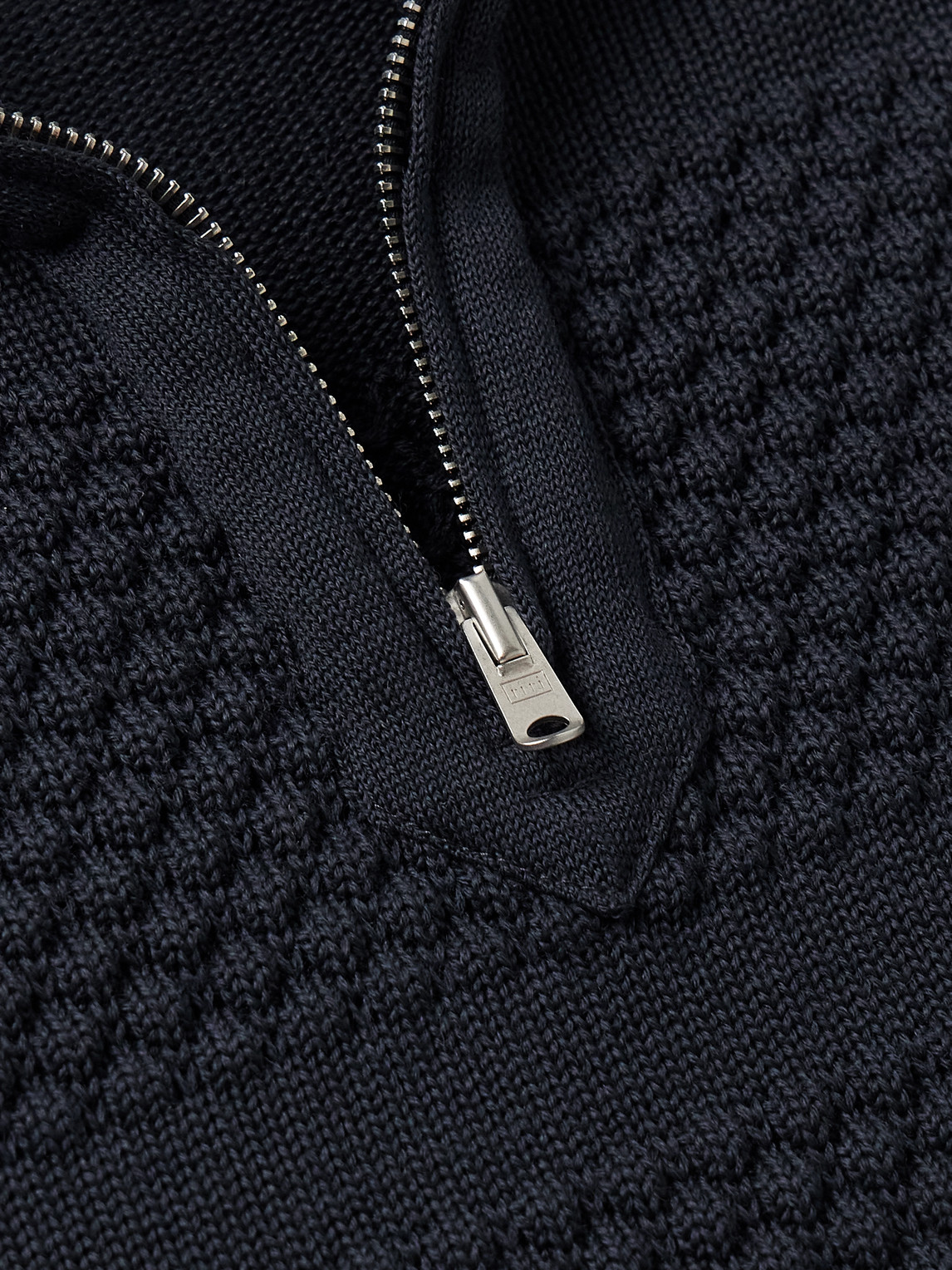 S.n.s Herning Fisherman Virgin Wool Half-zip Sweater In Blue