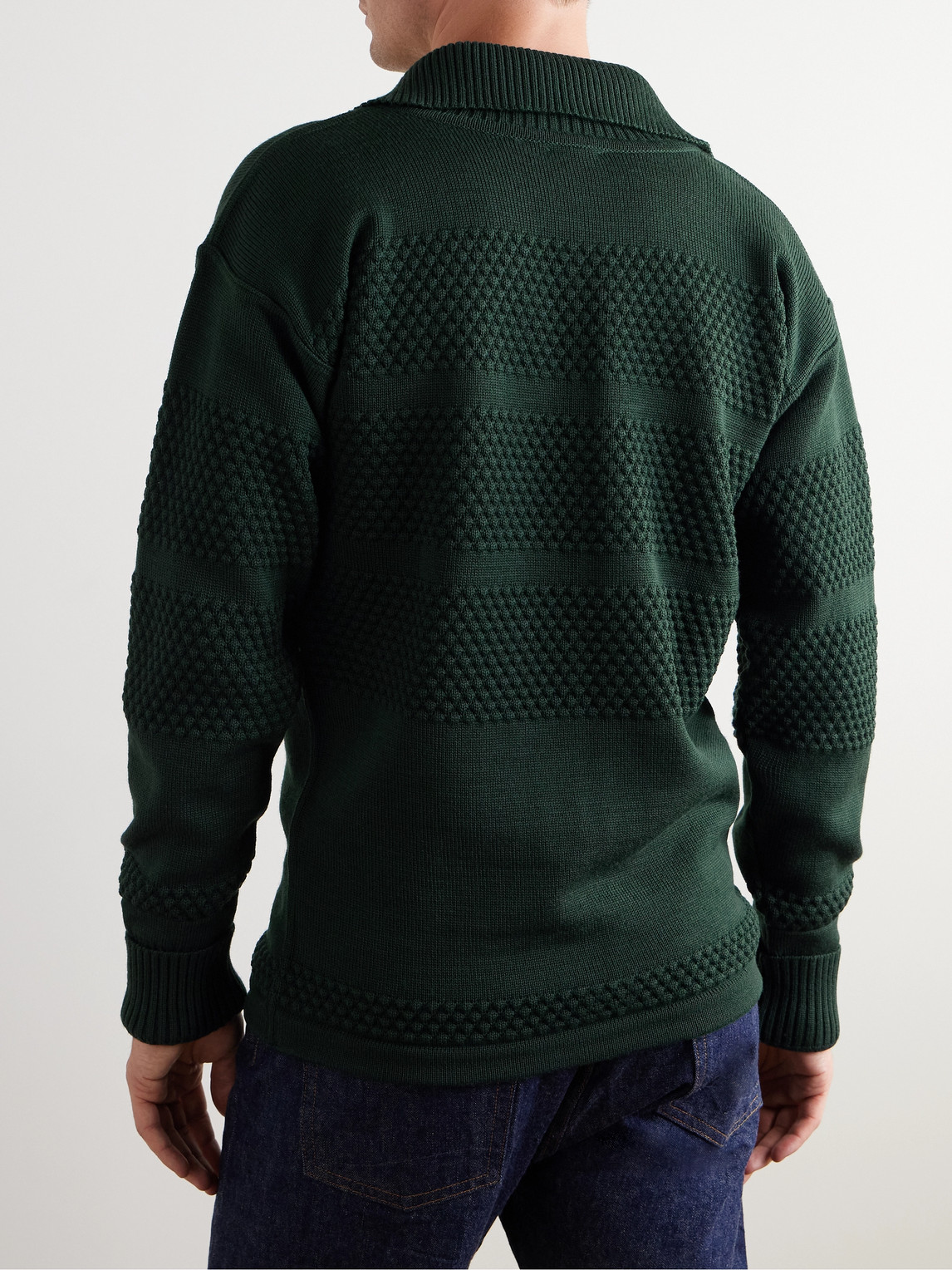 S.n.s Herning Virgin Wool Zip-up Cardigan In Green