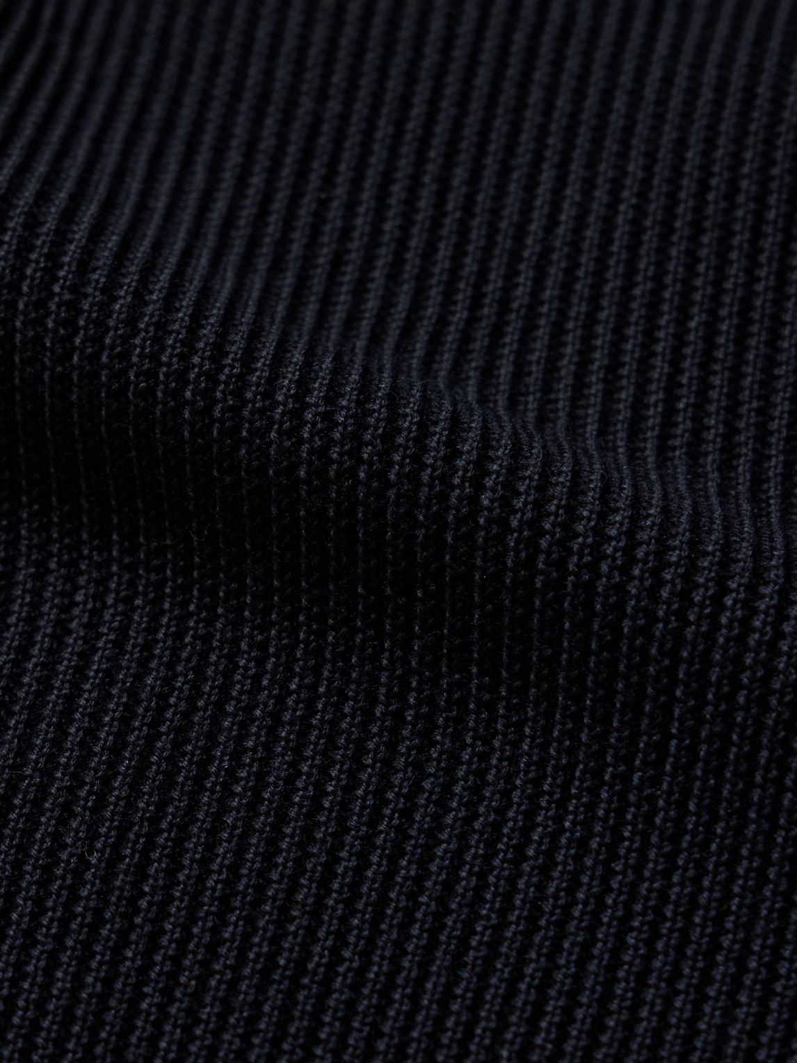S.n.s Herning Fender Iii Ribbed Wool Half-zip Sweater In Blue