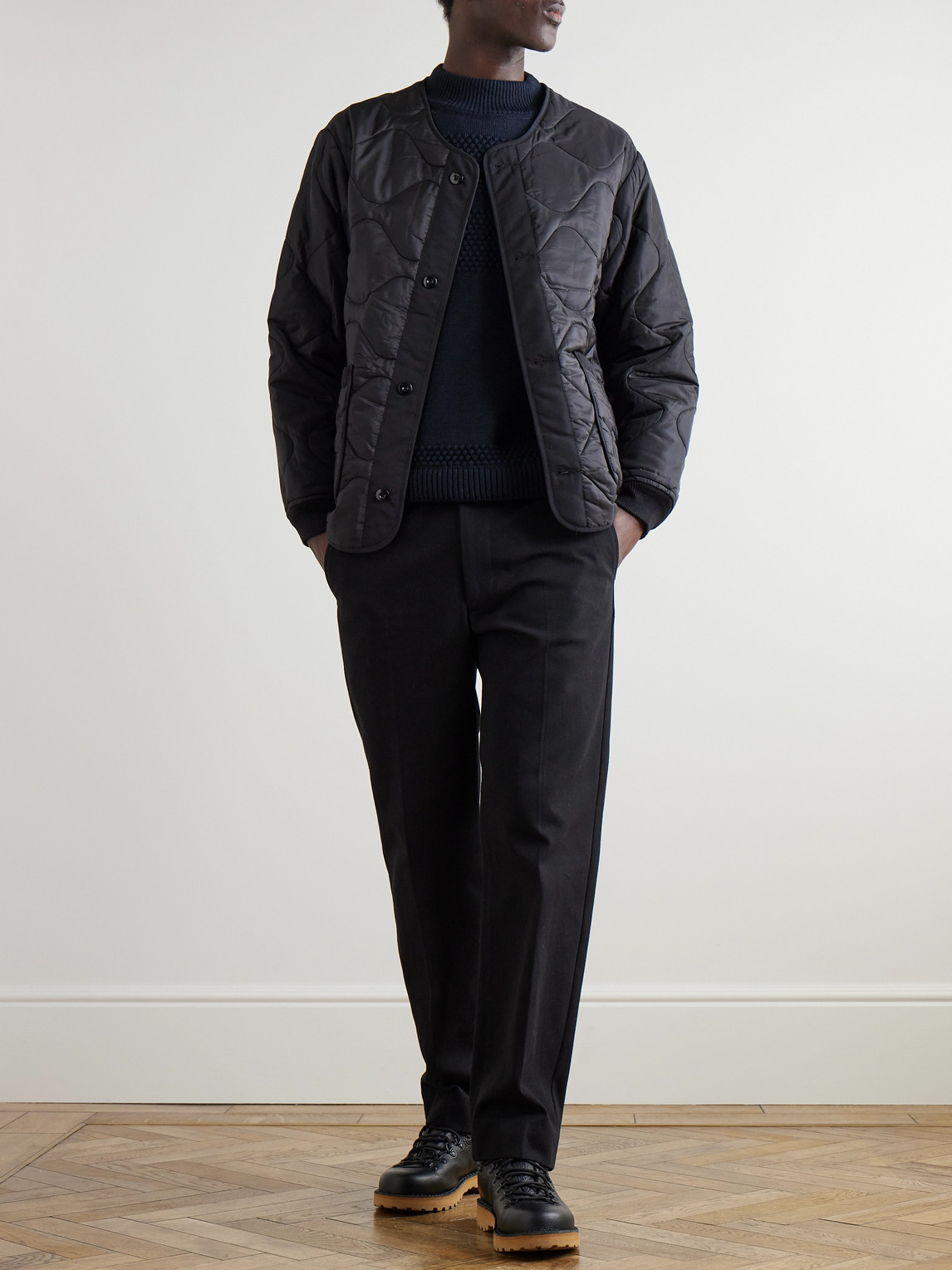 S.n.s Herning Fisherman Ii Textured Virgin Wool Rollneck Sweater In Blue