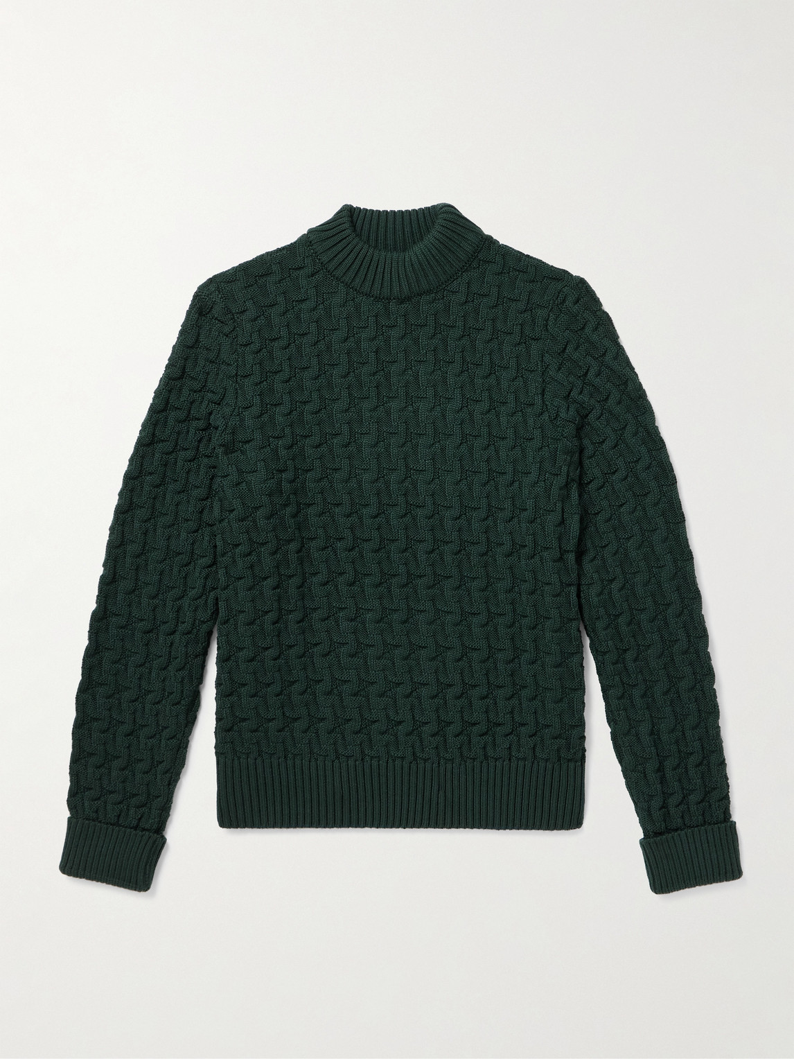 S.n.s Herning Stark Textured Virgin Wool Sweater In Green