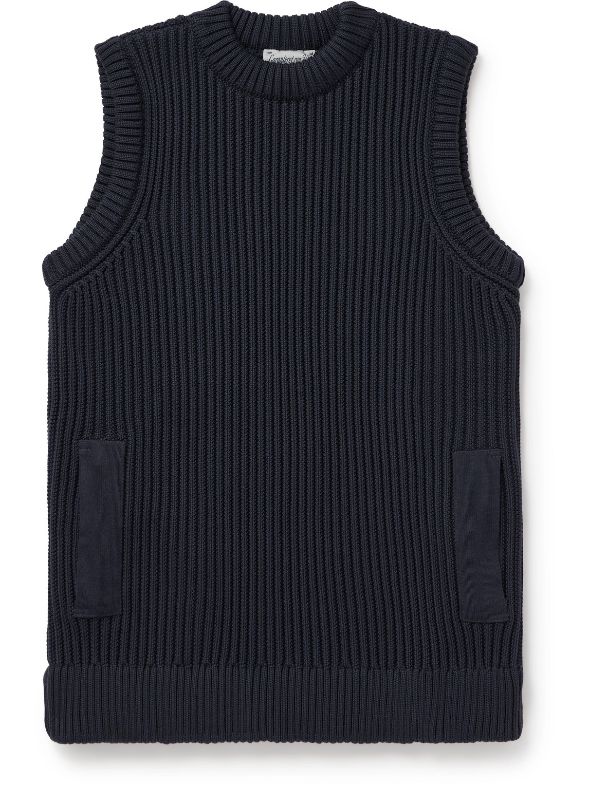 S.n.s Herning Ratio Iii Ribbed Virgin Wool Sweater Vest In Blue
