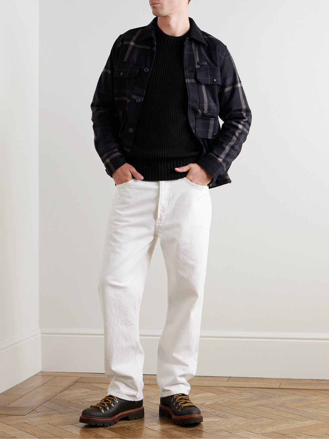 S.n.s Herning Rank Iii Ribbed Merino Wool Sweater In Black