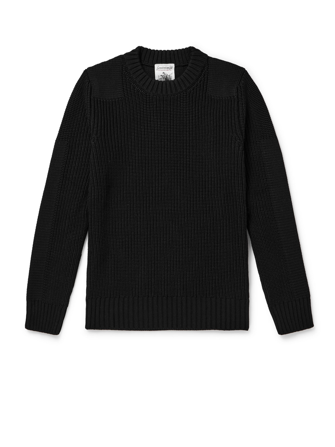 S.n.s Herning Rank Iii Ribbed Merino Wool Sweater In Black