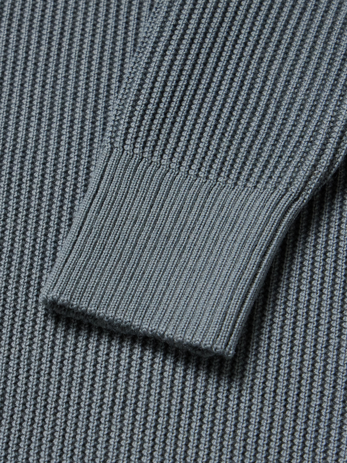 S.n.s Herning Fender Iii Slim-fit Ribbed Virgin Wool Sweater In Gray