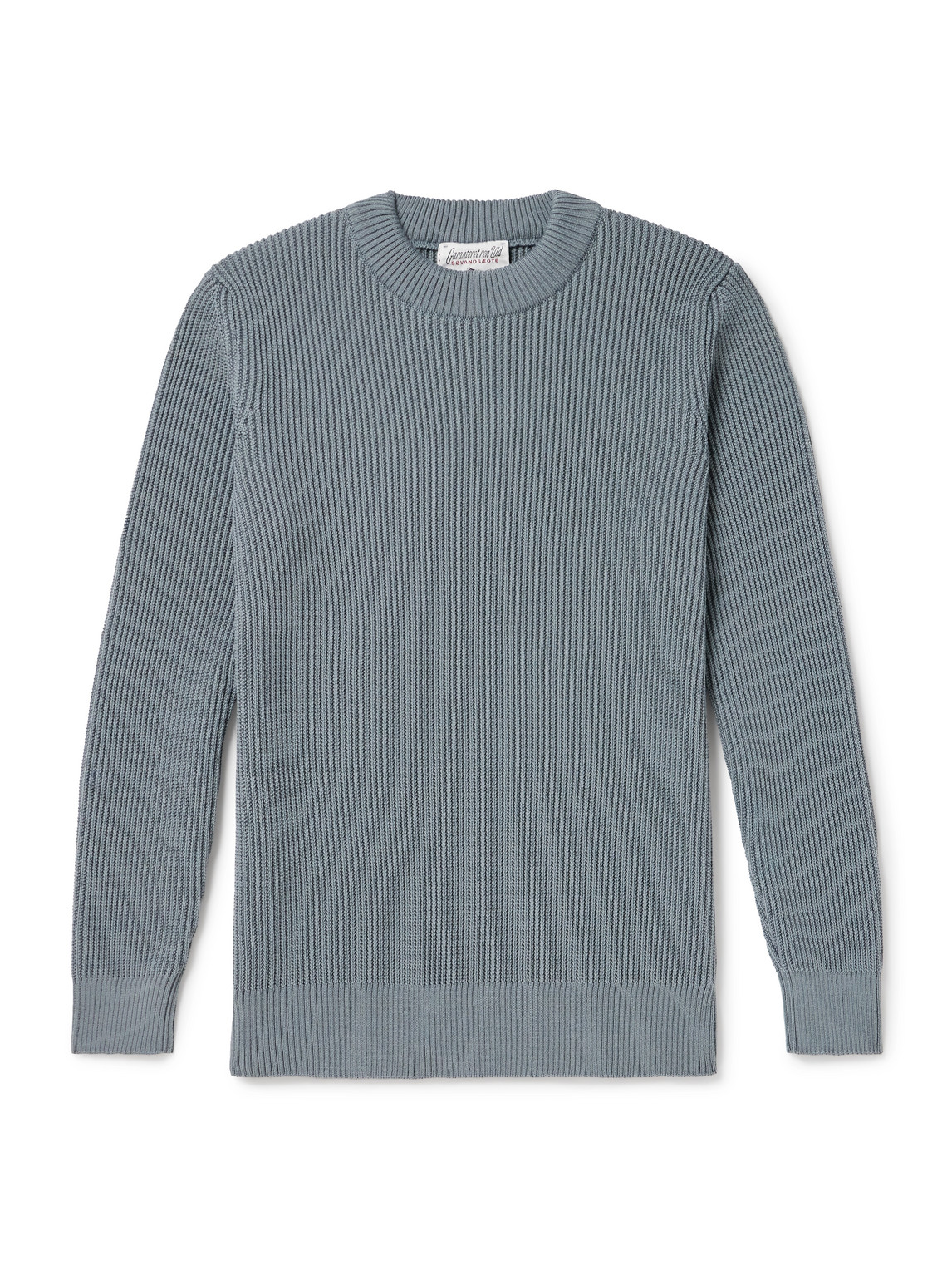 S.n.s Herning Fender Iii Slim-fit Ribbed Virgin Wool Sweater In Gray