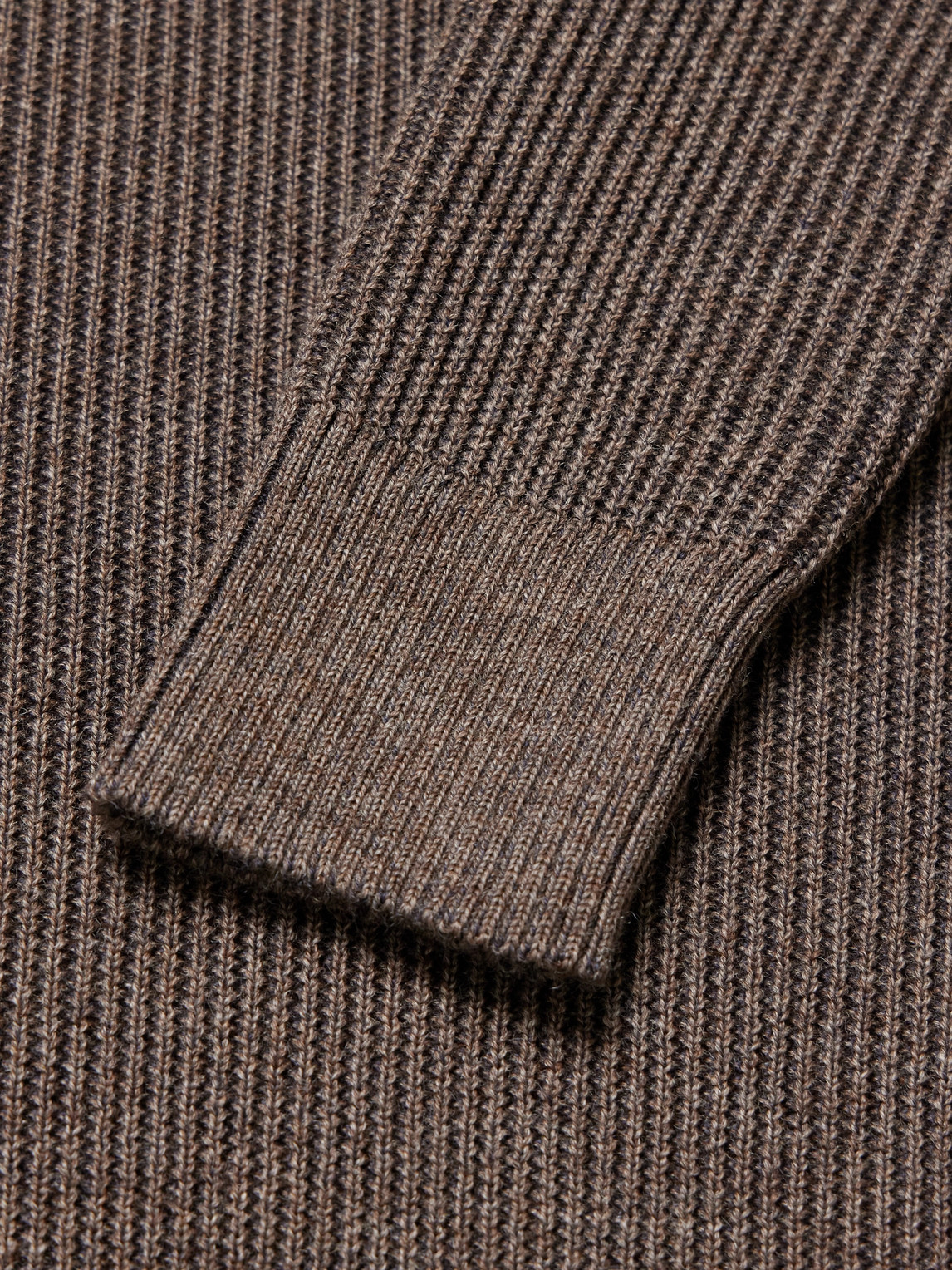 S.n.s Herning Fender Iii Ribbed Wool Half-zip Sweater In Neutrals