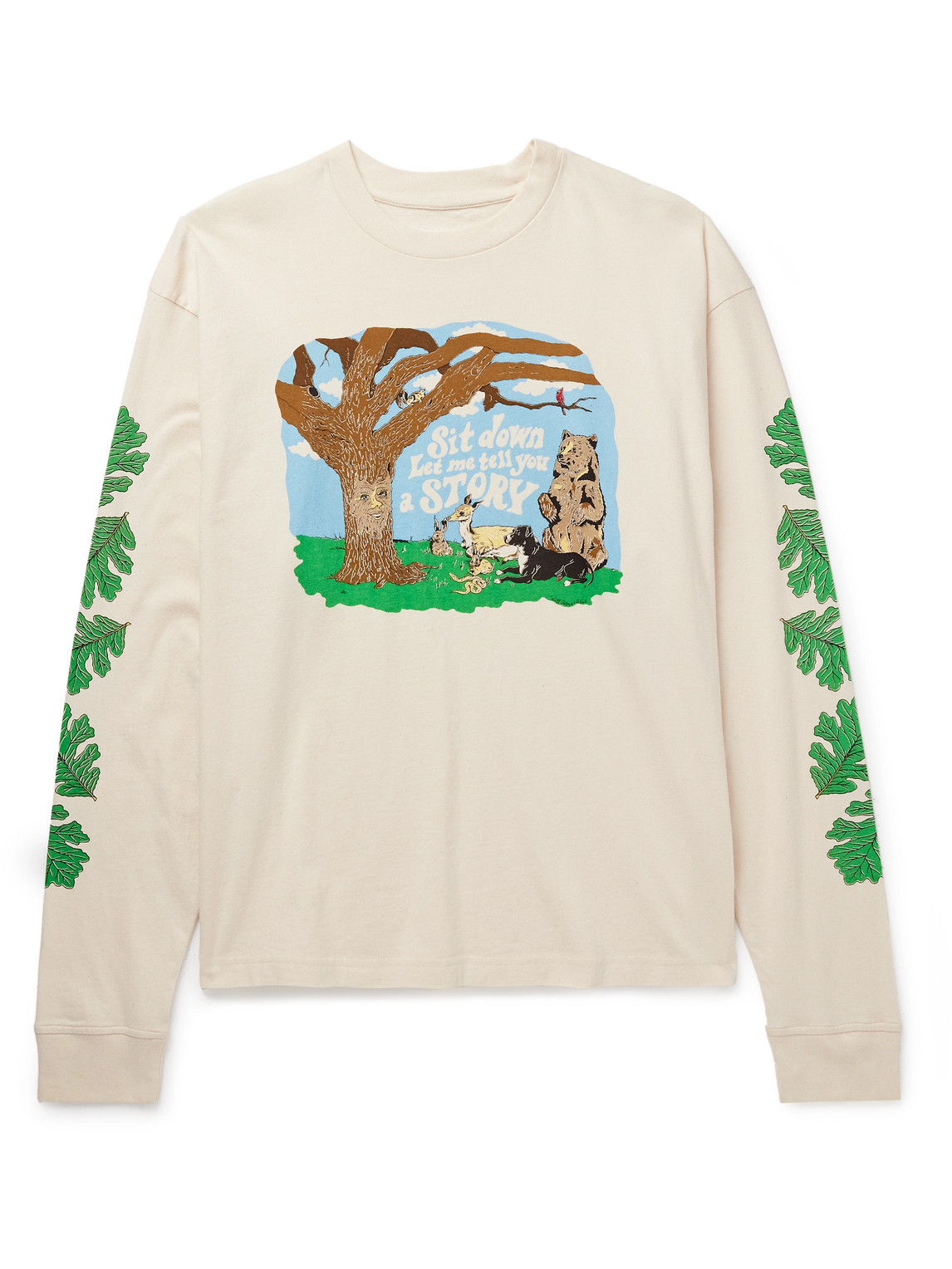 Story Mfg. Grateful Printed Organic Cotton-jersey T-shirt In Neutrals