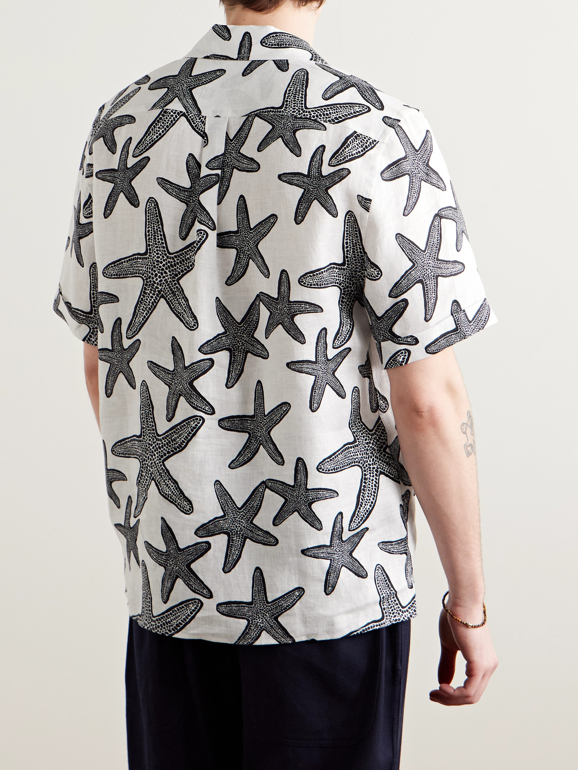 Vilebrequin Charli Camp-collar Printed Linen Shirt In White