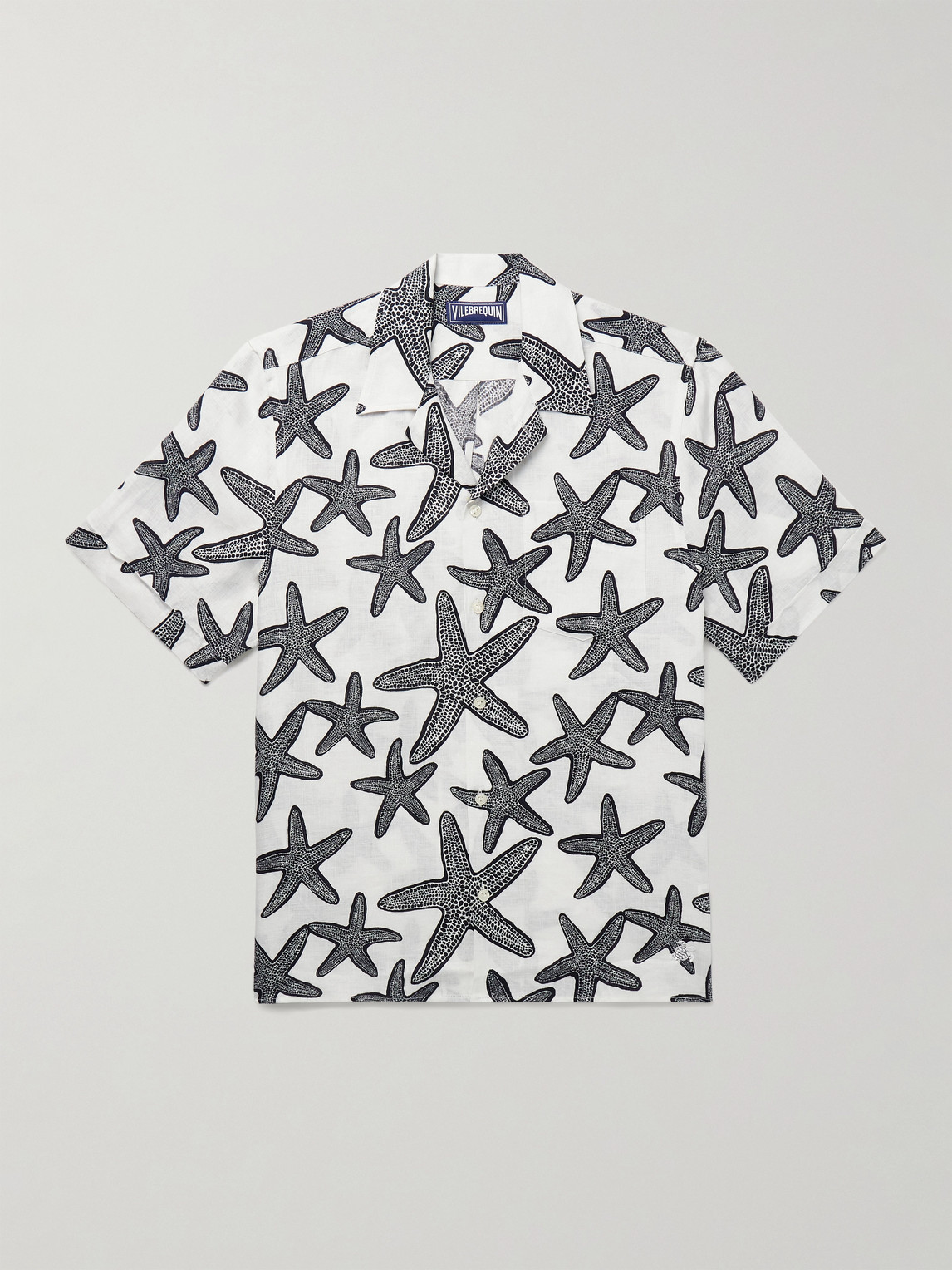 Vilebrequin Charli Camp-Collar Printed Linen hirt - Men