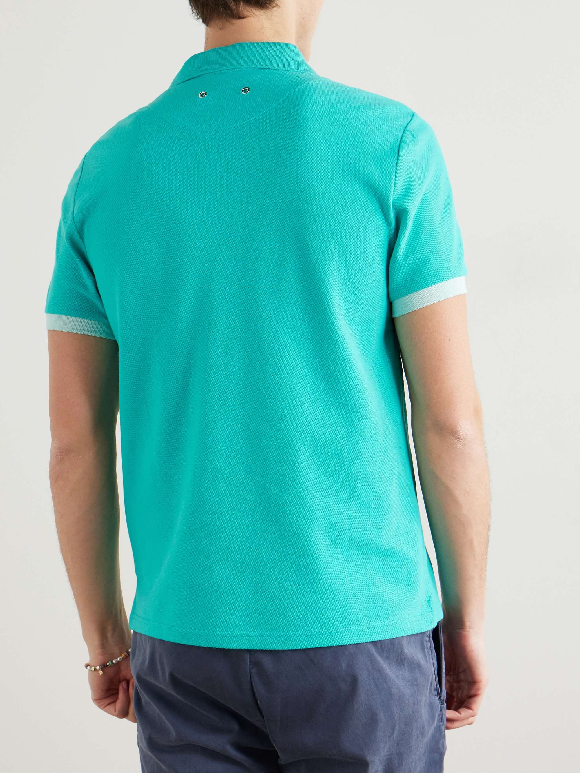 VILEBREQUIN Slim-Fit Logo-Embroidered Cotton-Piqué Polo Shirt