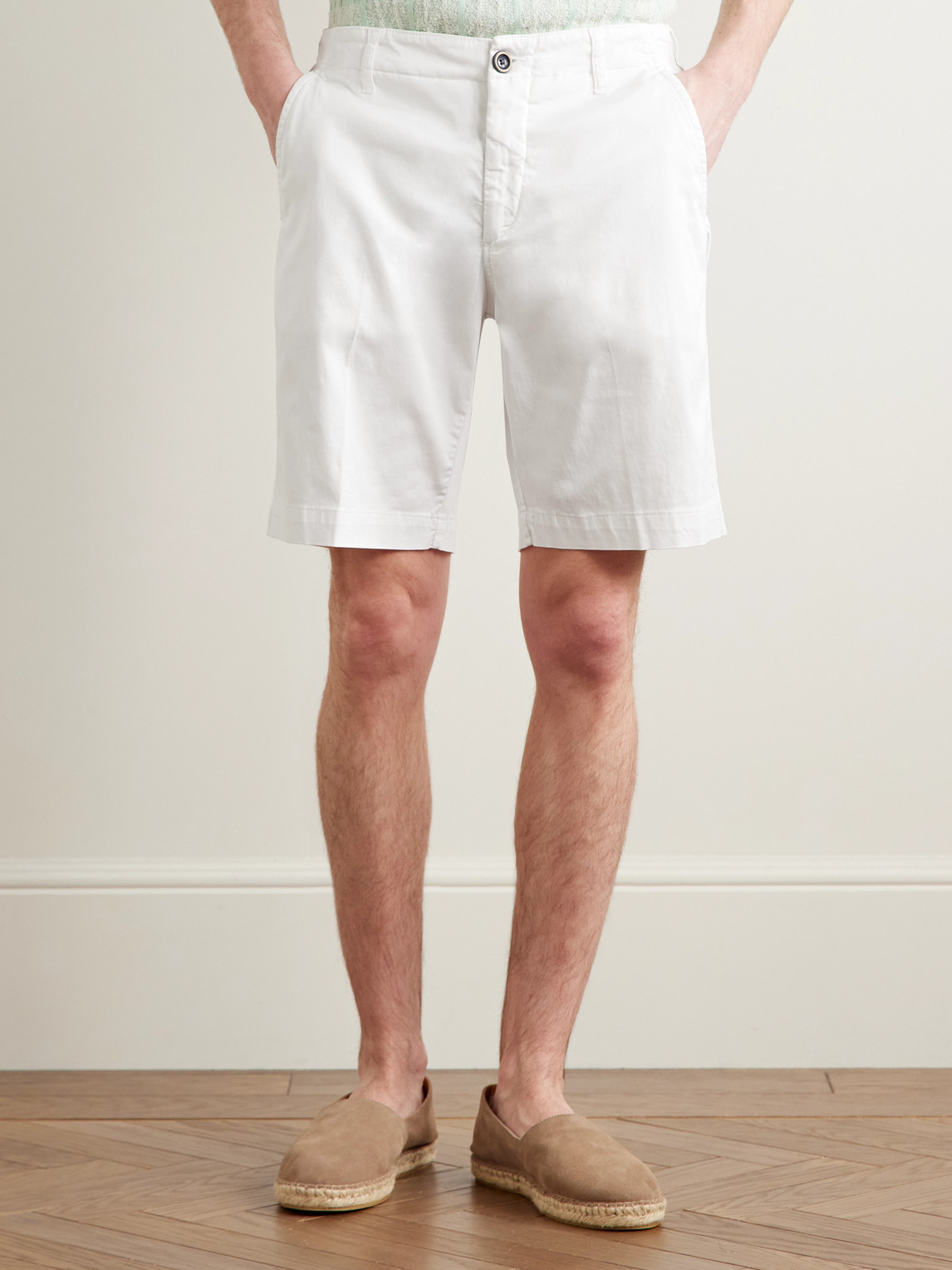 Vilebrequin Ponche Lyocell And Cotton-blend Bermuda Shorts In White