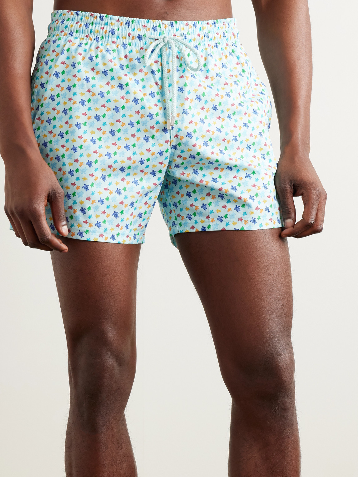Vilebrequin Moorise Straight-leg Mid-length Printed Swim Shorts In Blue