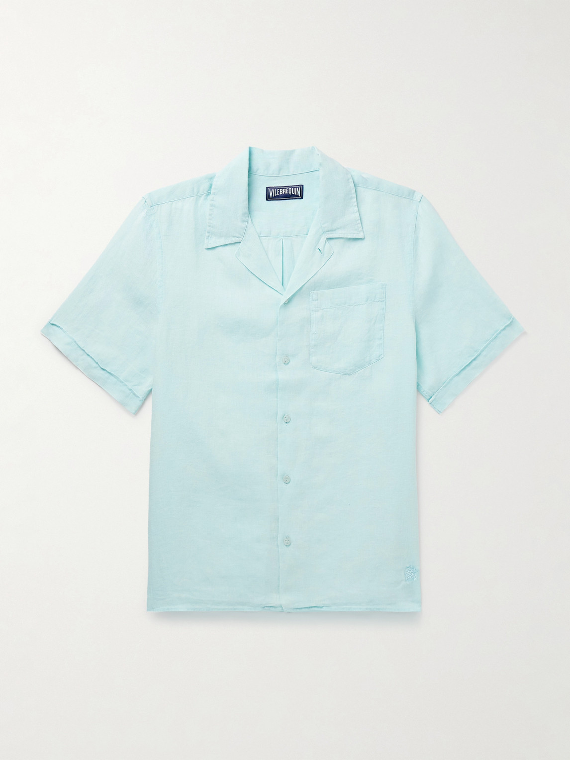 Vilebrequin Bowling Linen Mineral Dye Shirt In Thalassa