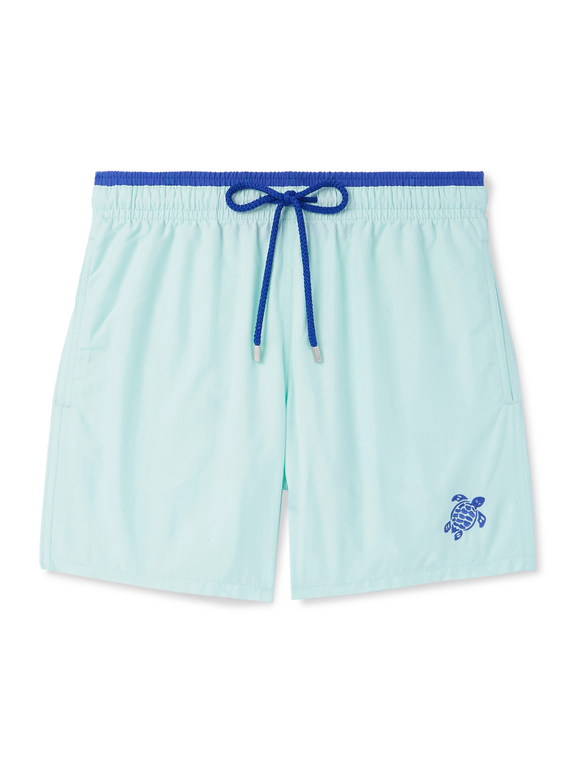 Vilebrequin Mens Celadon Moka Logo-embroidered Woven Swim Shorts In Blue