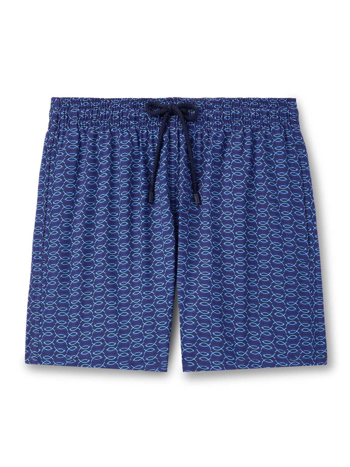 Vilebrequin Moopea Straight-leg Mid-length Printed Wool Swim Shorts In Blue