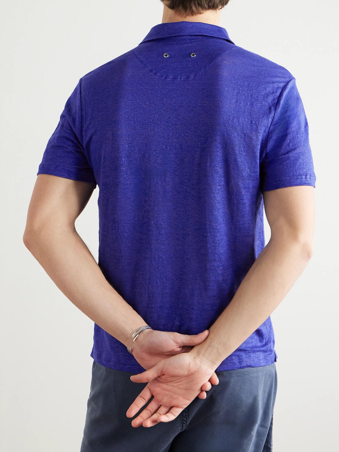  Vilebrequin - Pyramid Linen-jersey Polo Shirt - Men - Blue - M 