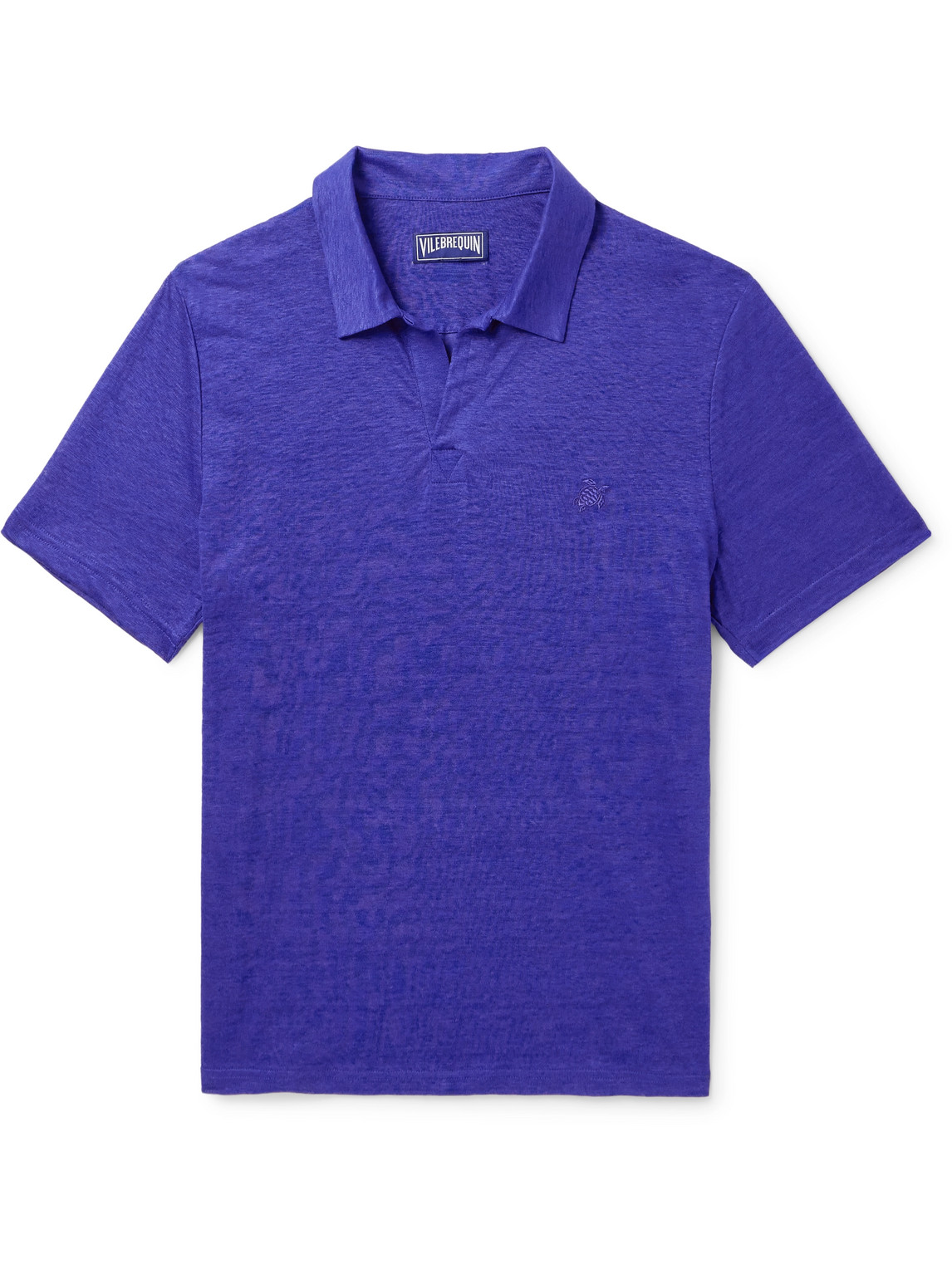 Vilebrequin Pyramid Linen-jersey Polo Shirt In Blue