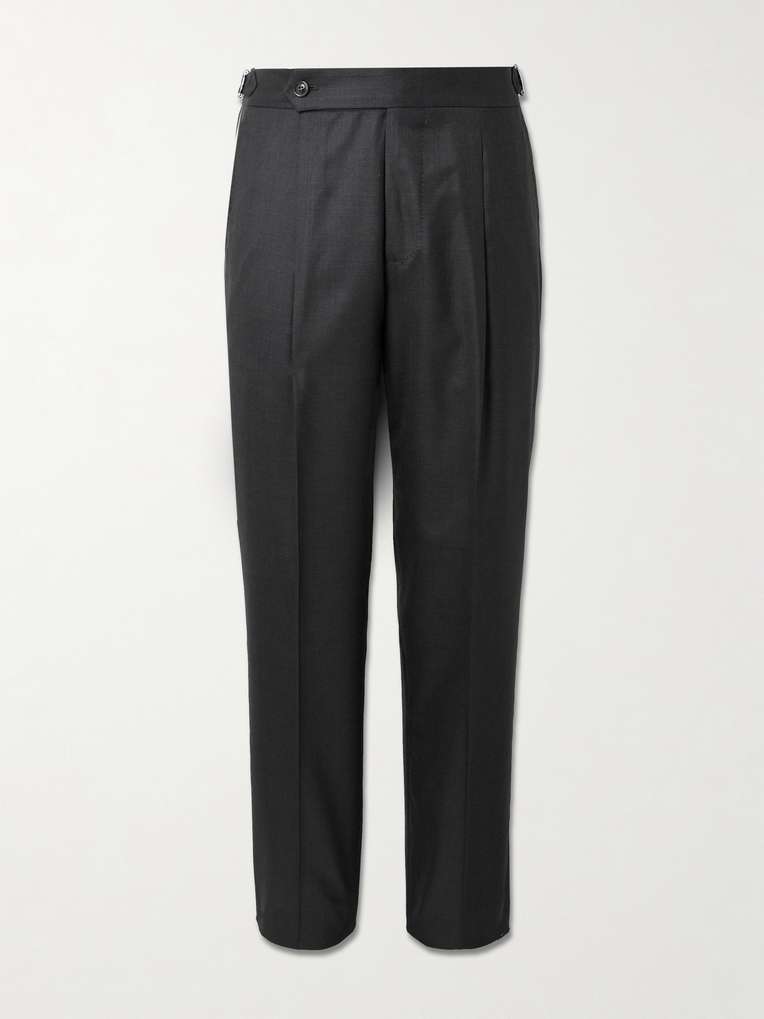 Brunello Cucinelli — Pleated Virgin Wool and Silk-Blend Suit Trousers