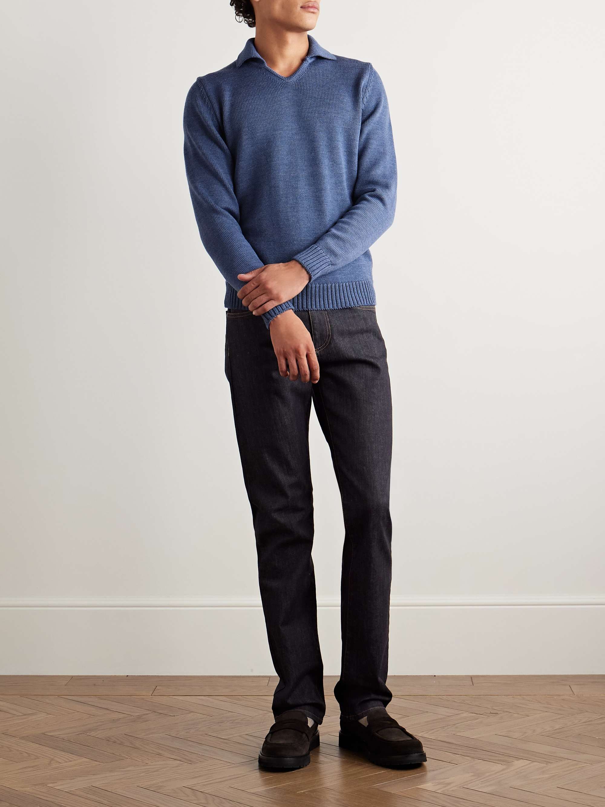 INCOTEX Zanone Giro Virgin Wool Polo Shirt for Men | MR PORTER