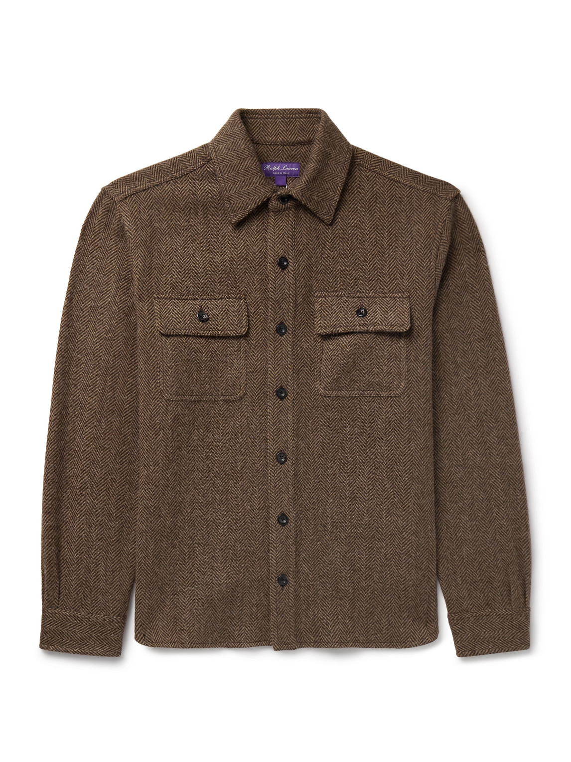 Edmund Herringbone Wool and Cashmere-Blend Overshirt