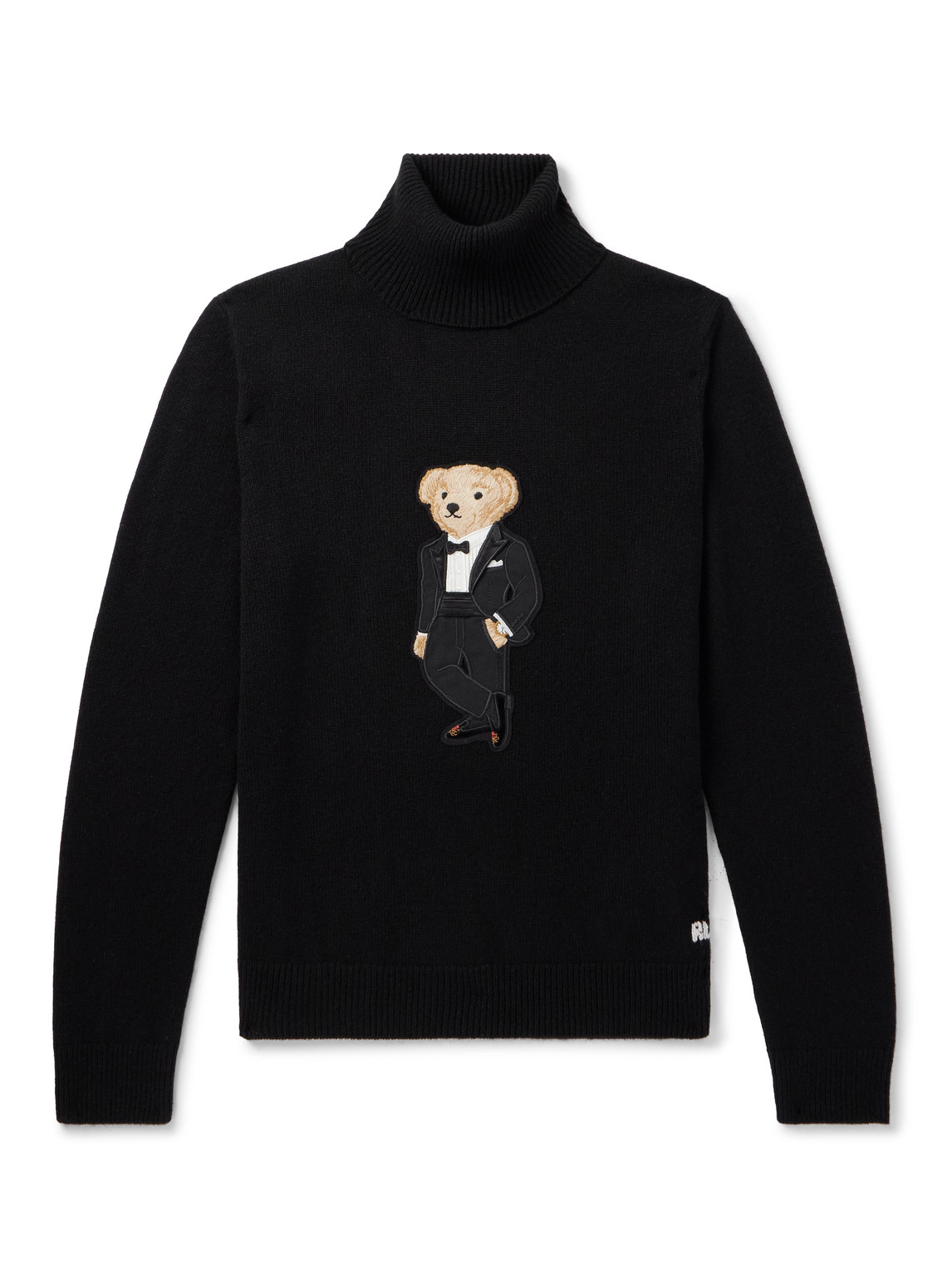 Slim-Fit Appliquéd Cashmere Rollneck Sweater