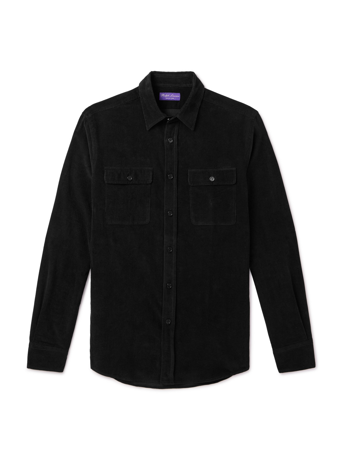 Ralph Lauren Cotton And Cashmere-blend Corduroy Shirt In Black