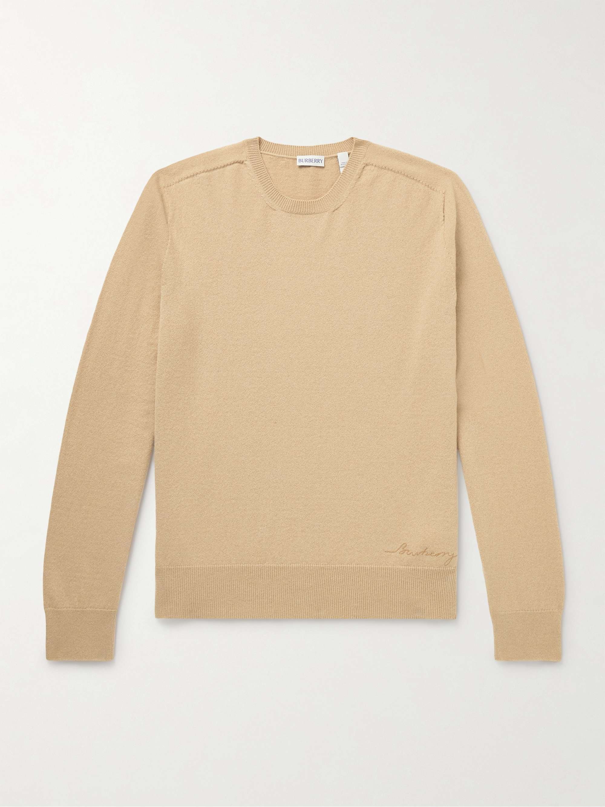 Logo Embroidered Cashmere Blend Sweater