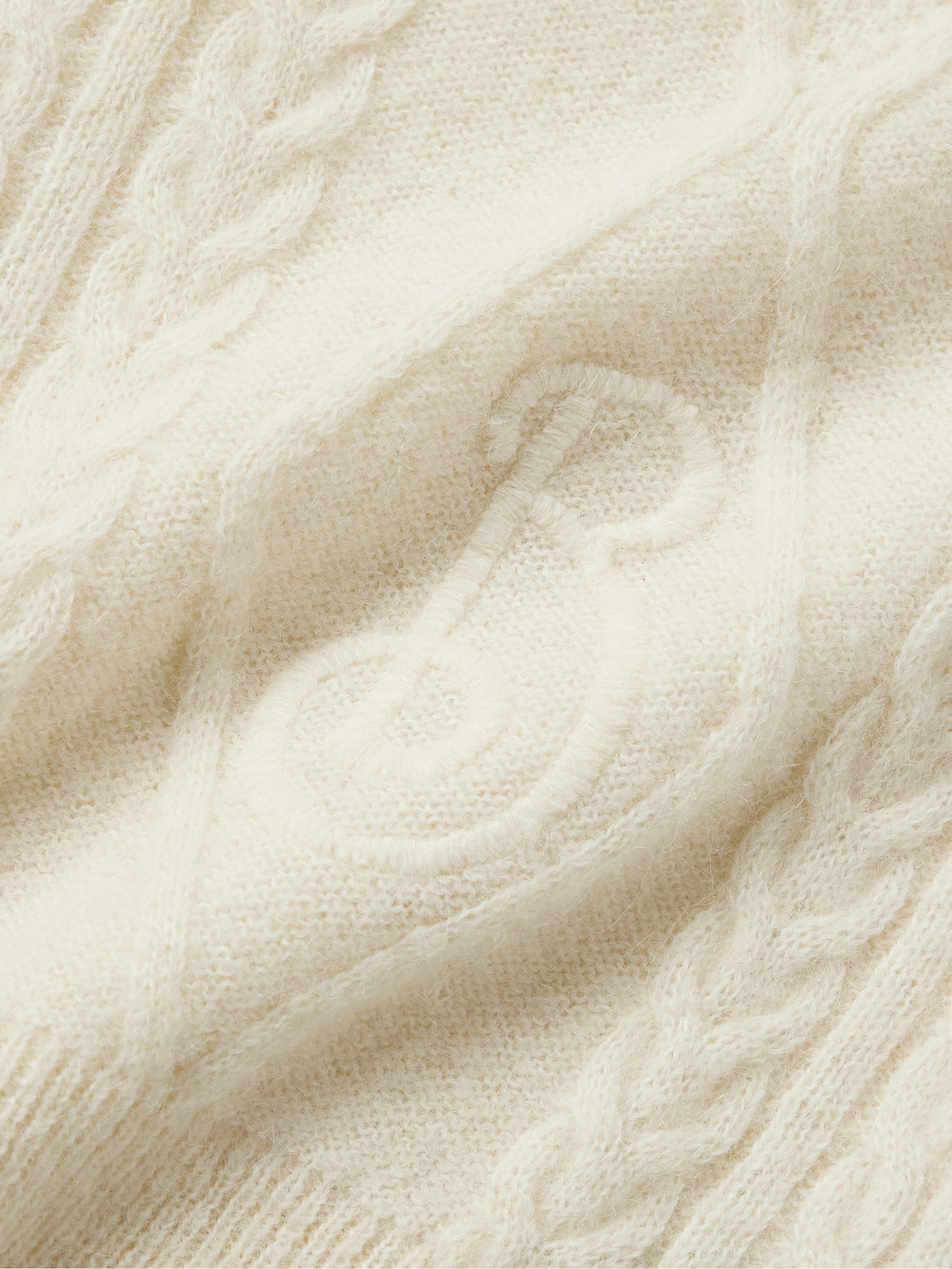 Burberry Alpaca Blend Cable Knit Sweater In Neutrals