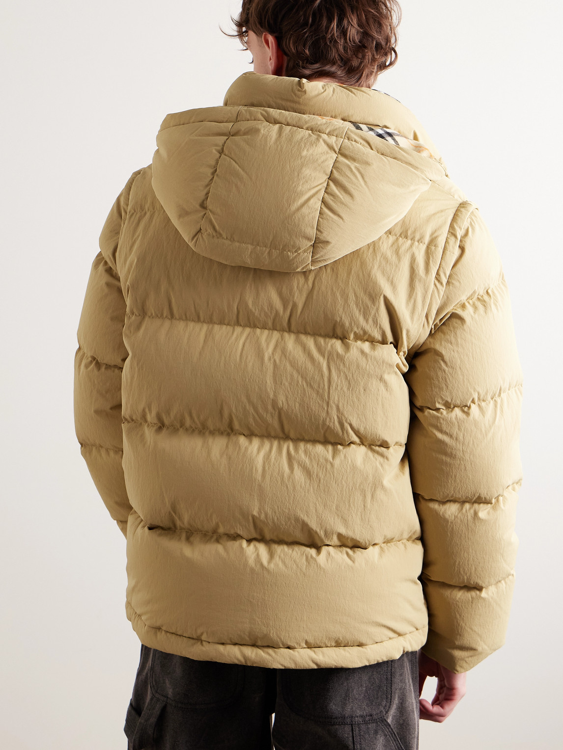 Burberry Convertible Quilted Shell Hooded Down Jacket In Neutrals