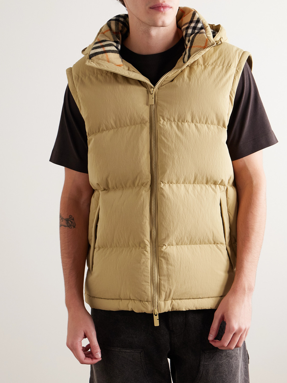 Burberry Convertible Quilted Shell Hooded Down Jacket In Neutrals