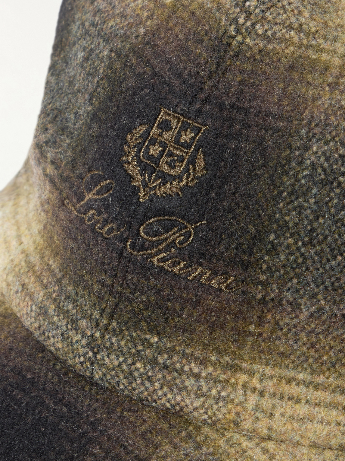 Shop Loro Piana Logo-embroidered Checked Wool And Cashmere-blend Flannel Baseball Cap In Green