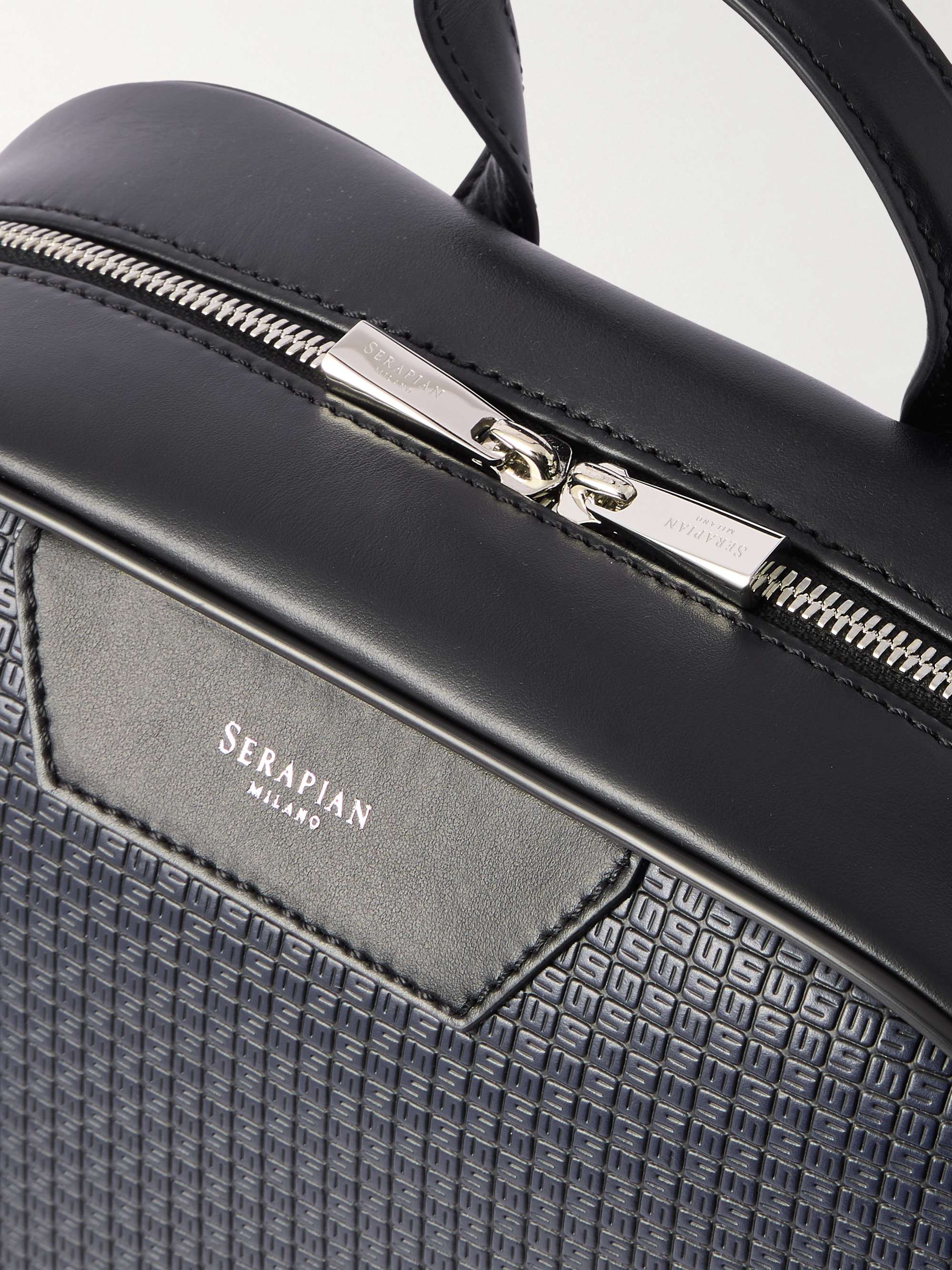 SERAPIAN Mesh-Trimmed Leather and Stepan Backpack