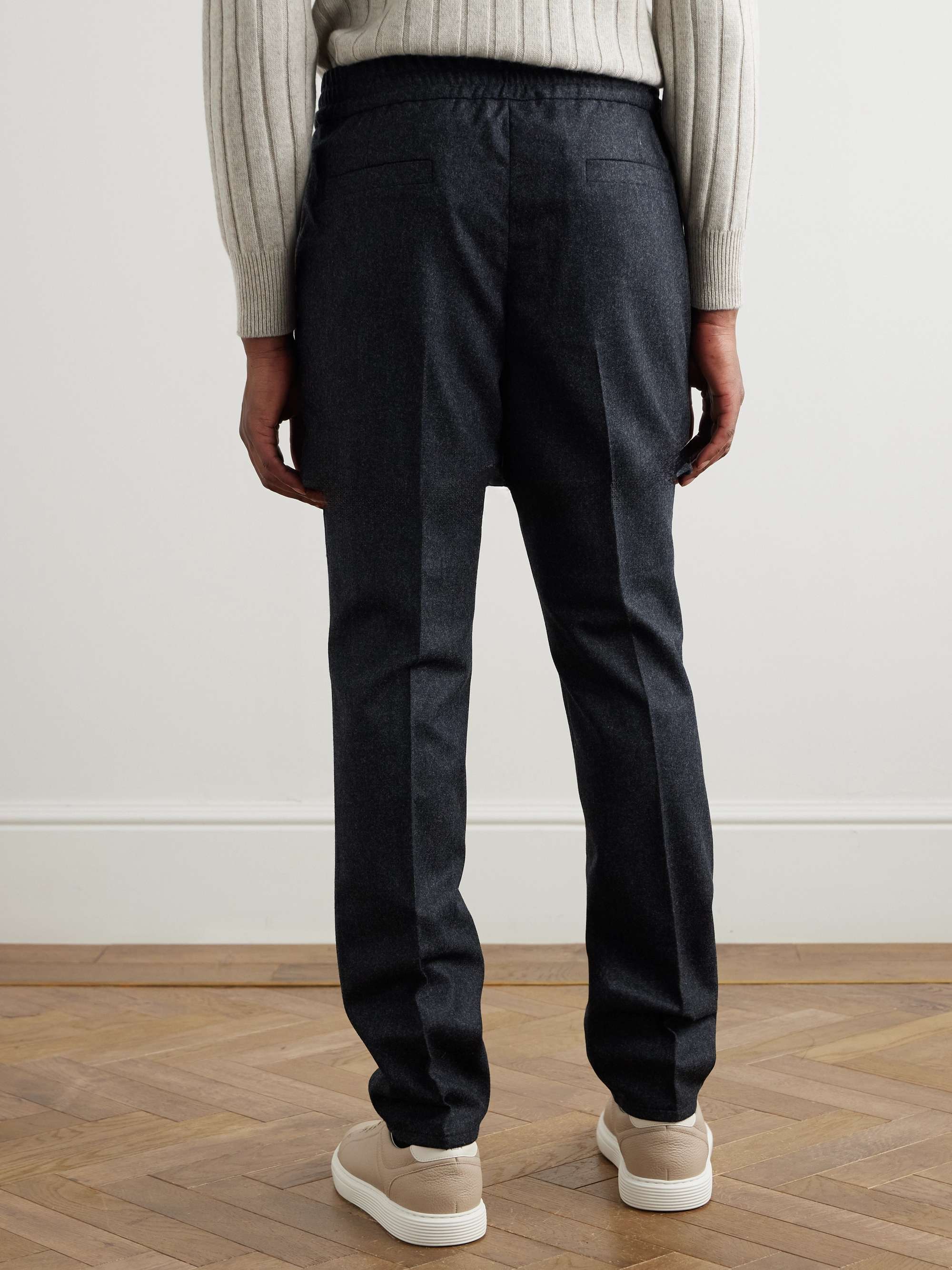 BRUNELLO CUCINELLI Virgin Wool-Felt Drawstring Trousers