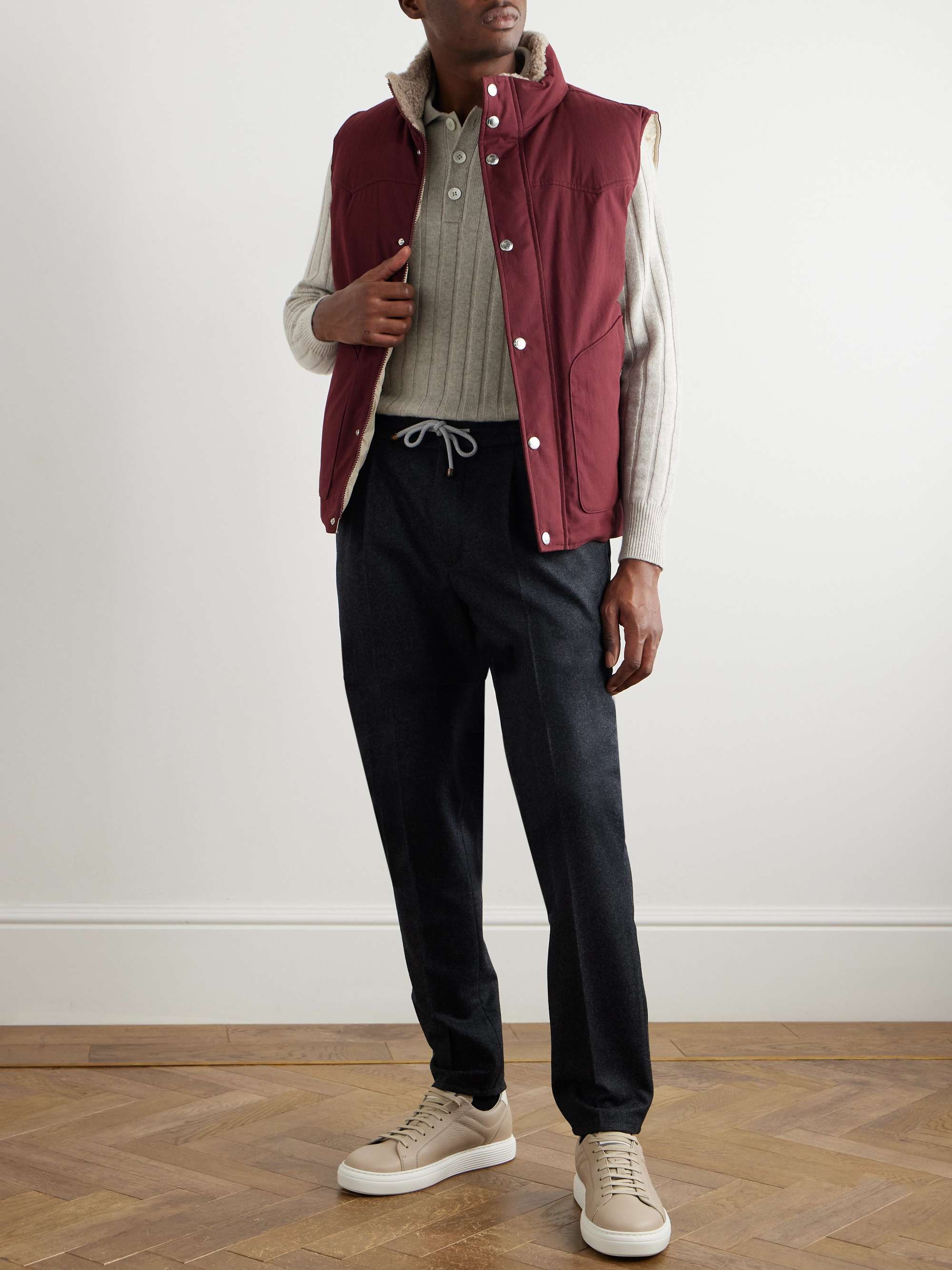 BRUNELLO CUCINELLI Virgin Wool-Felt Drawstring Trousers