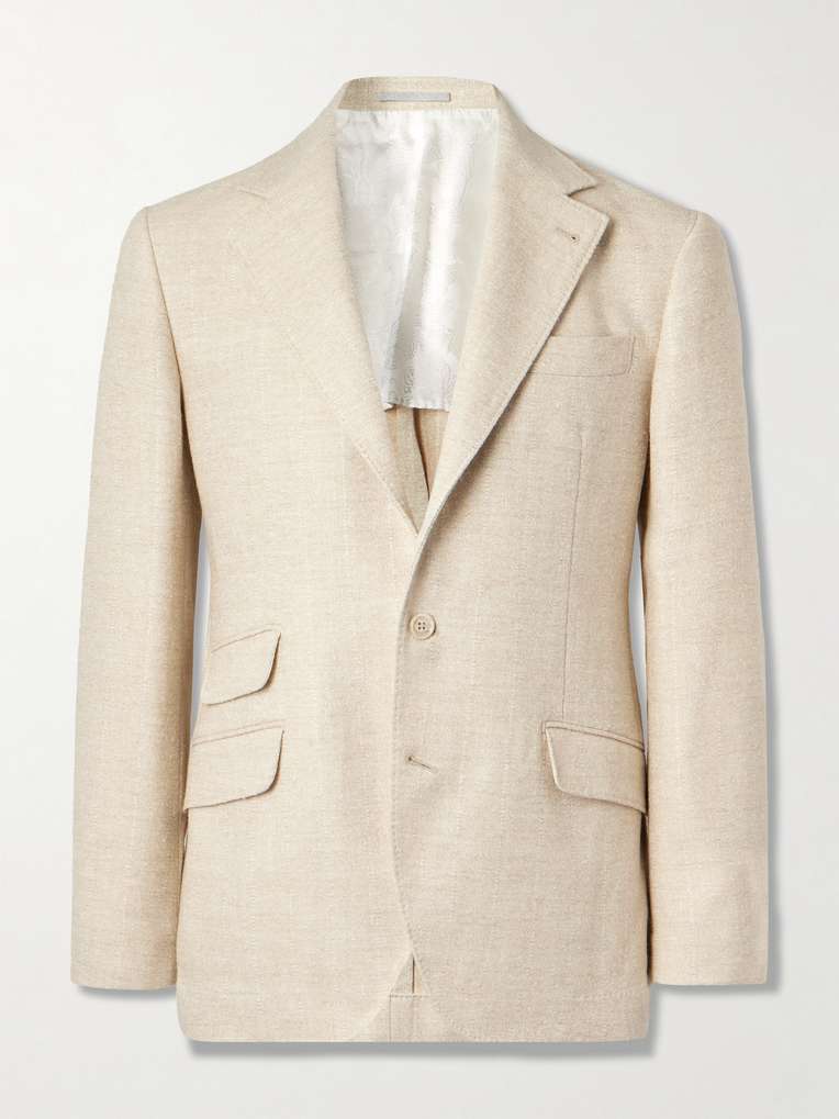 Brunello Cucinelli — Pinstriped Bouclé Suit Jacket