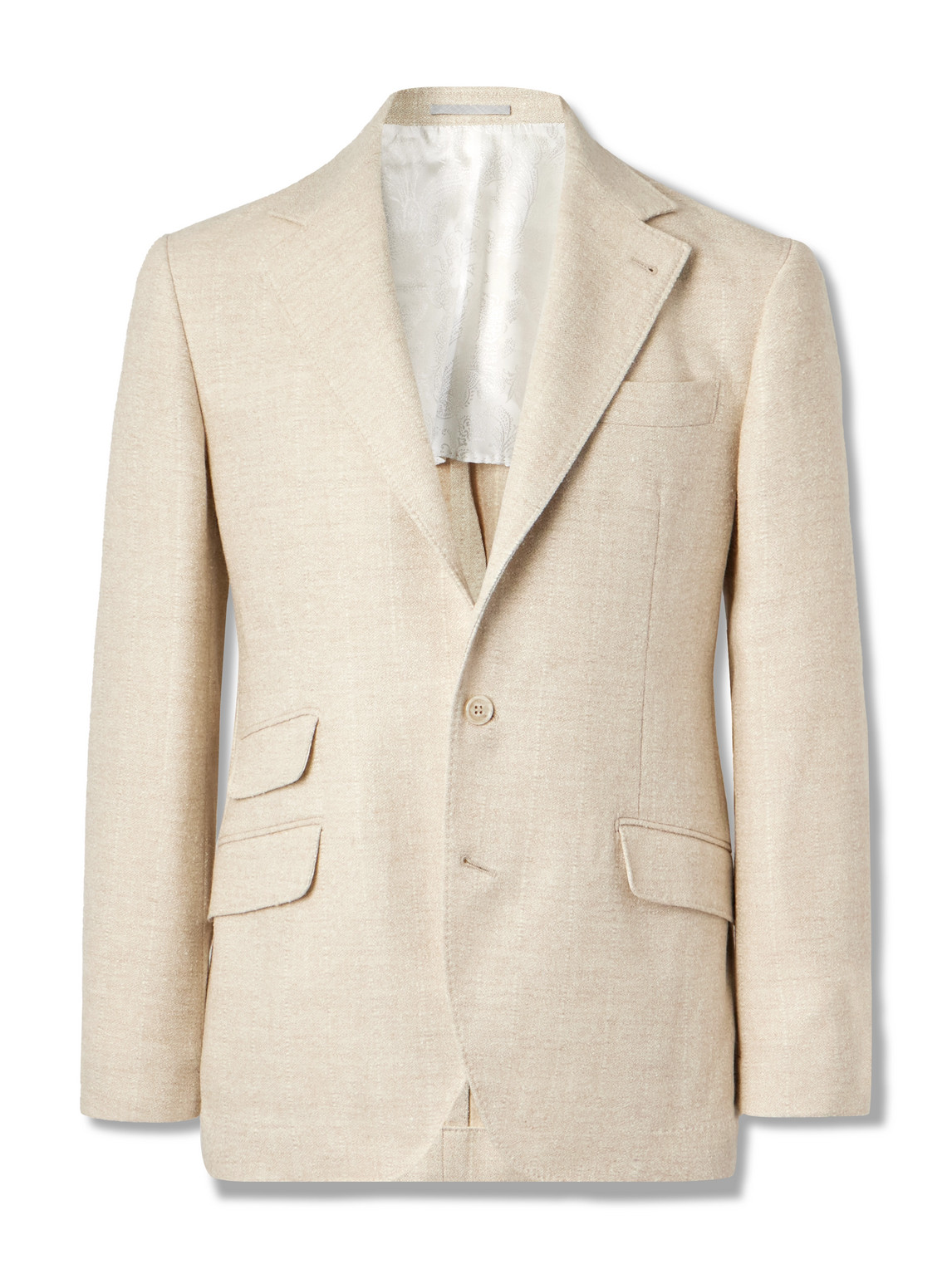 Brunello Cucinelli Pinstriped Bouclé Suit Jacket - Men